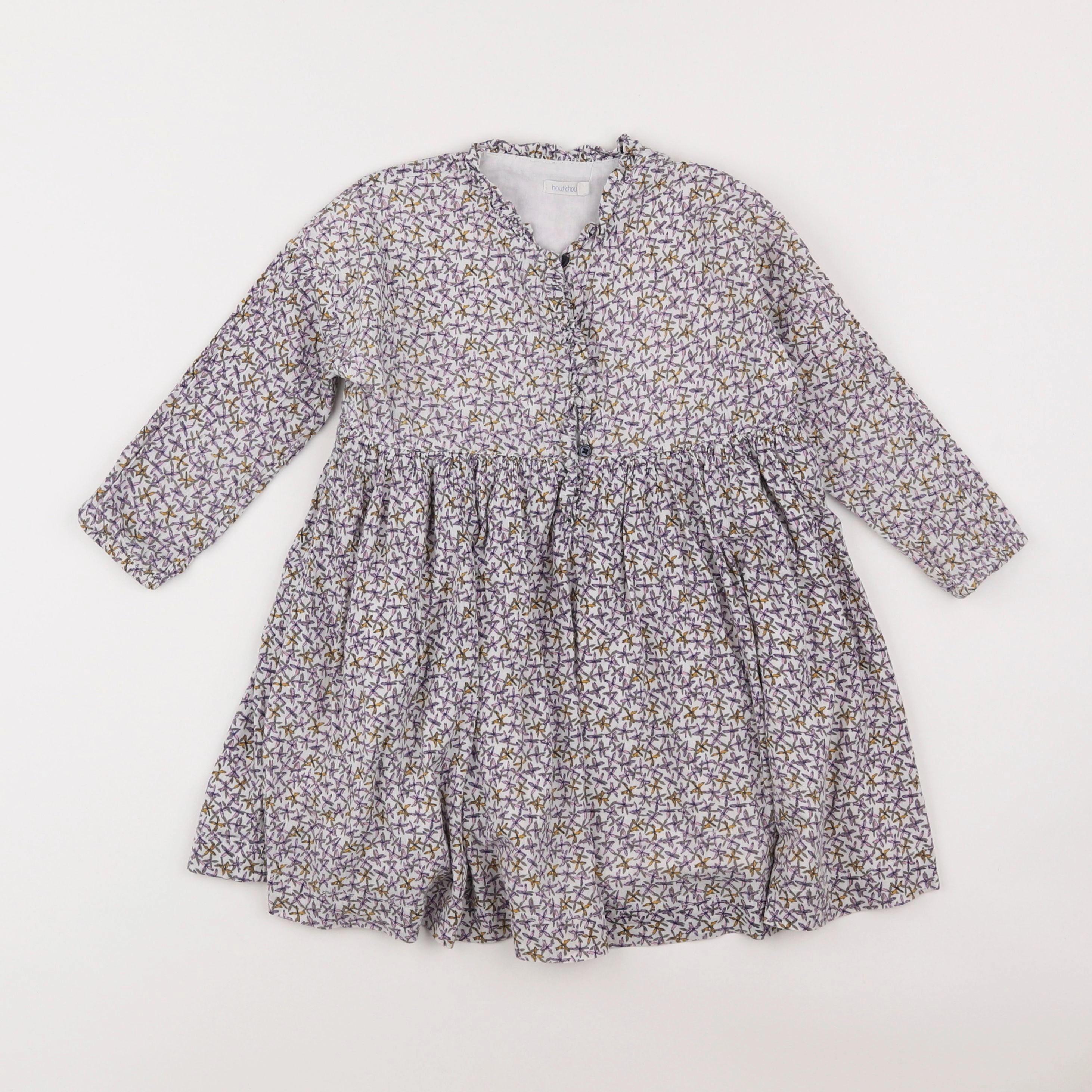 Boutchou - robe blanc, violet - 3 ans