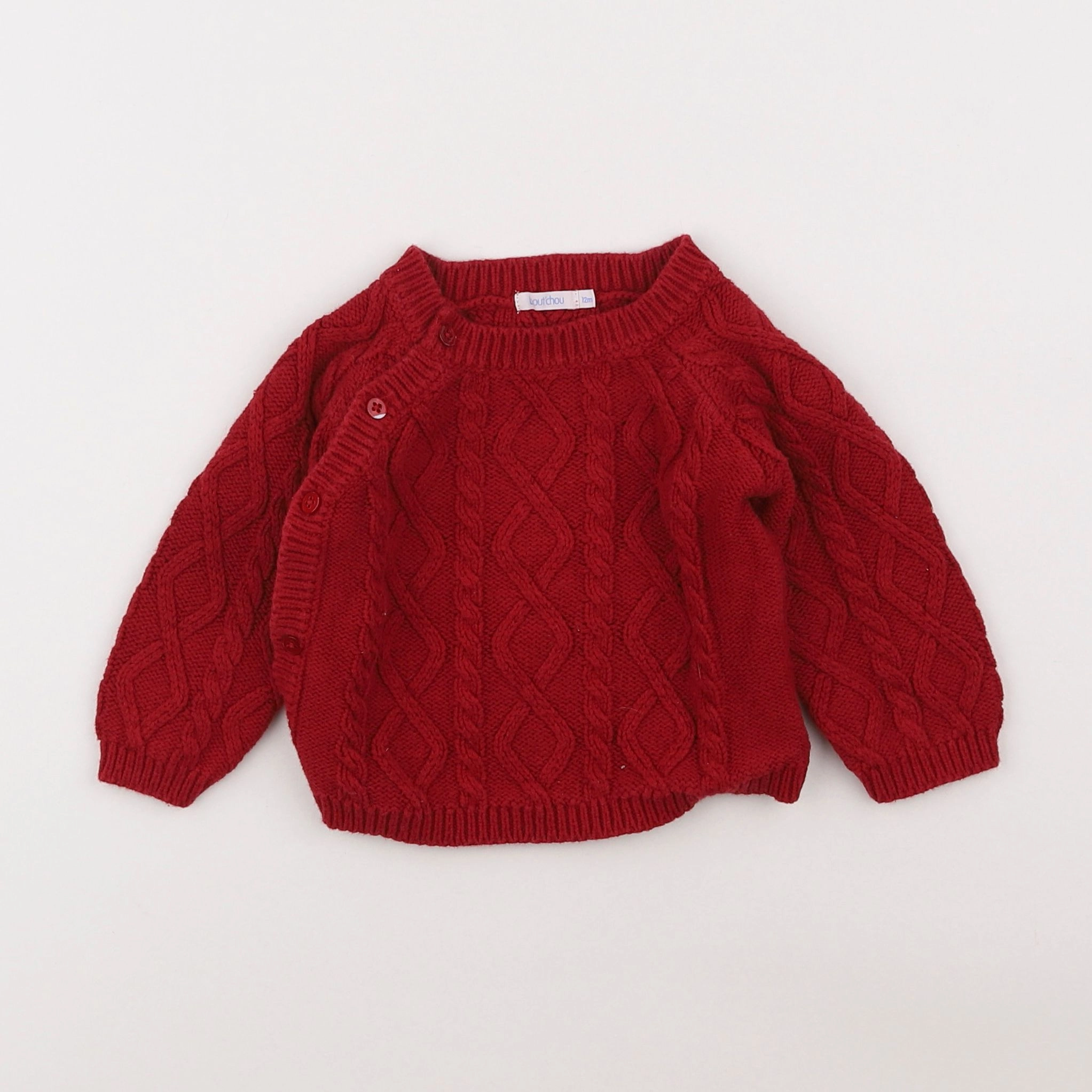 Boutchou - pull rouge - 12 mois