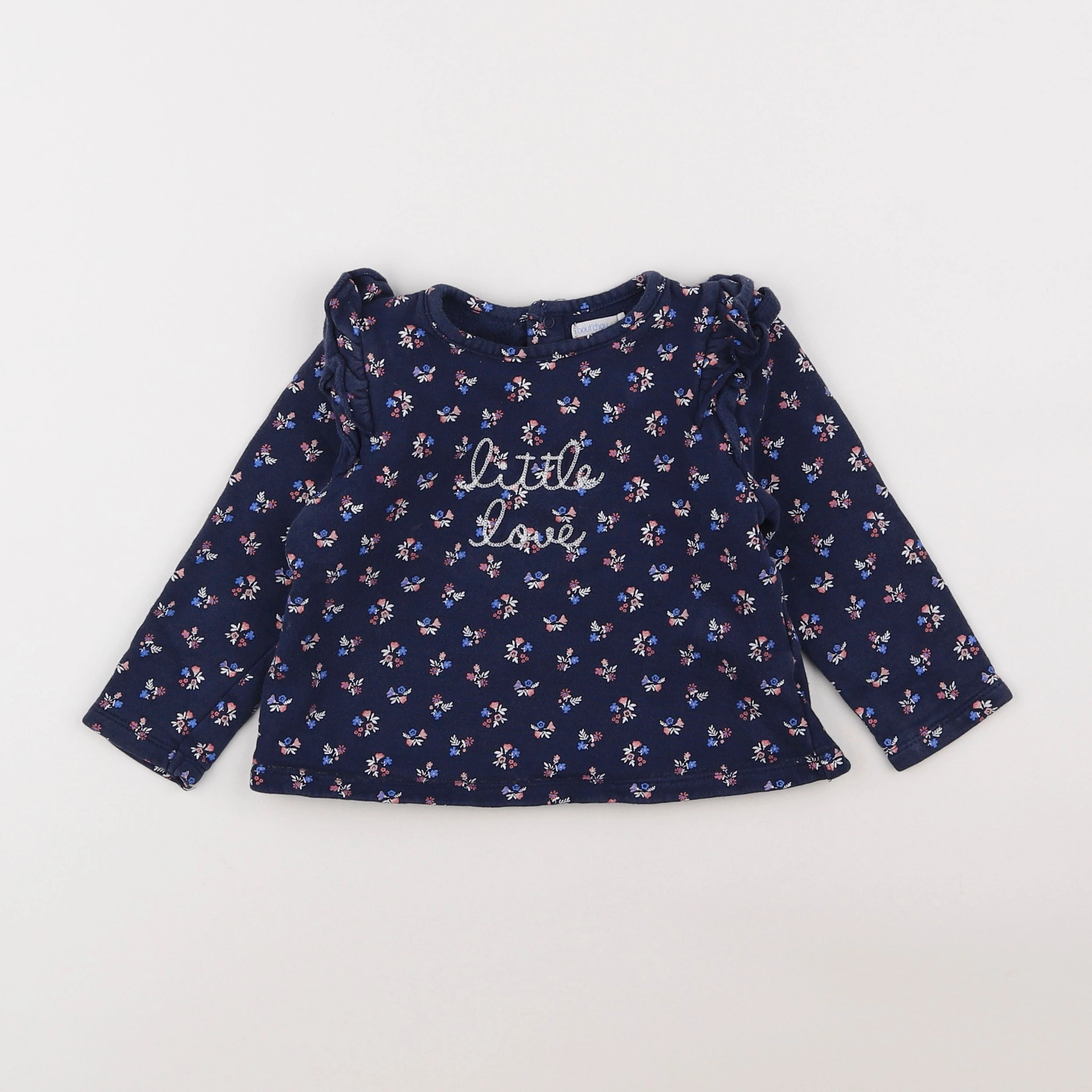 Boutchou - sweat bleu, rose - 2 ans