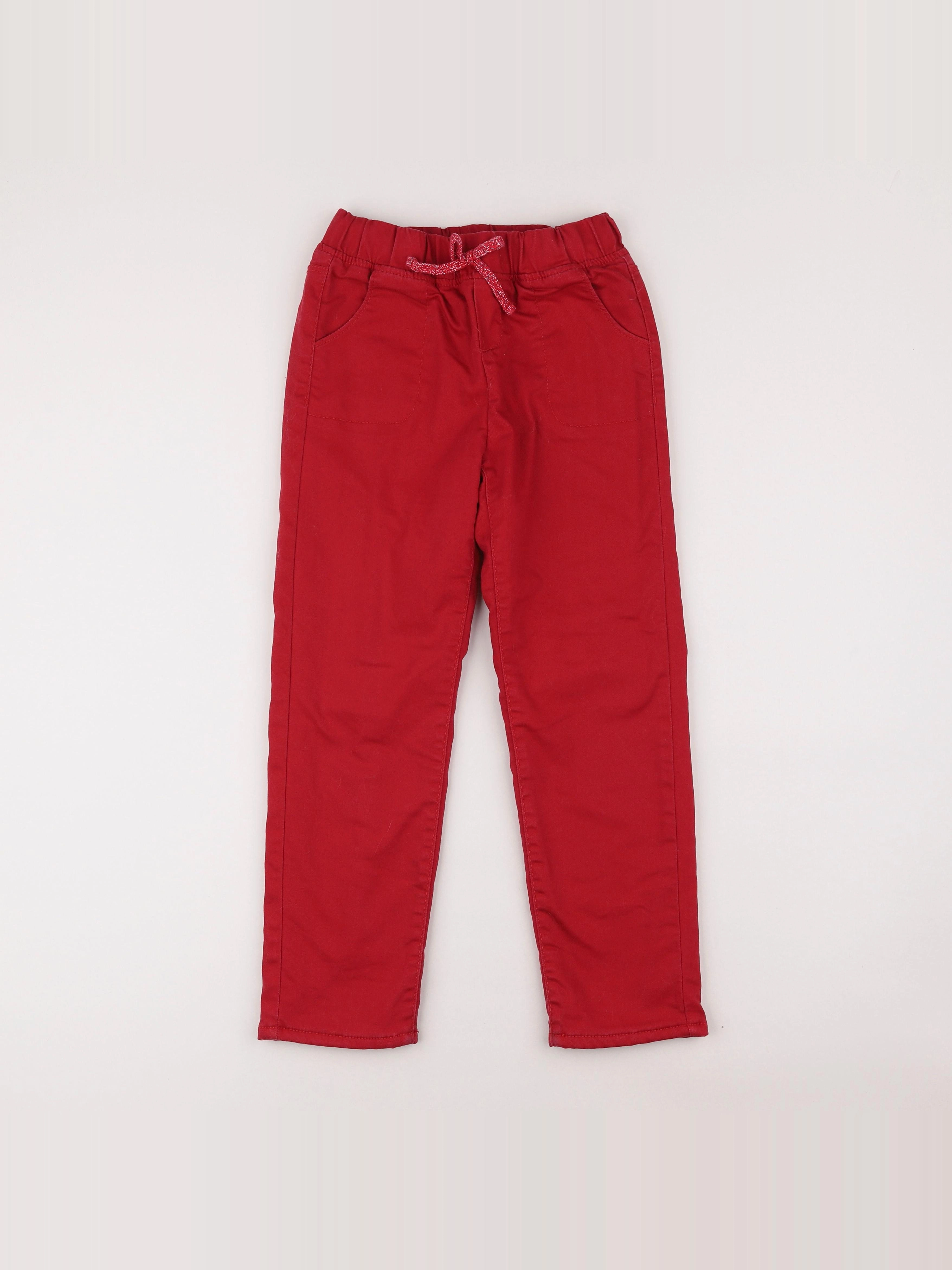 Vertbaudet - pantalon doublé rouge - 9 ans