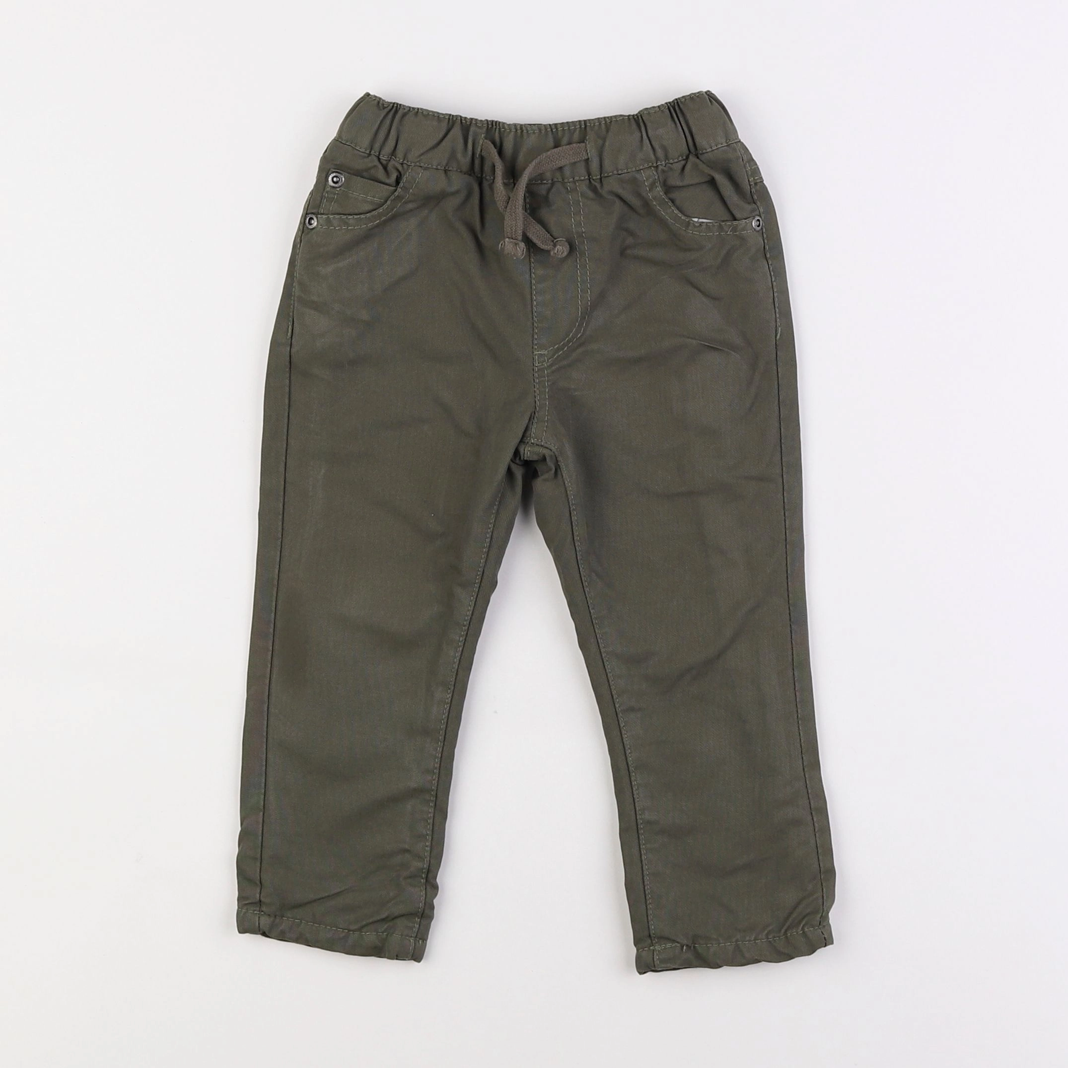 Vertbaudet - pantalon doublé vert - 2 ans