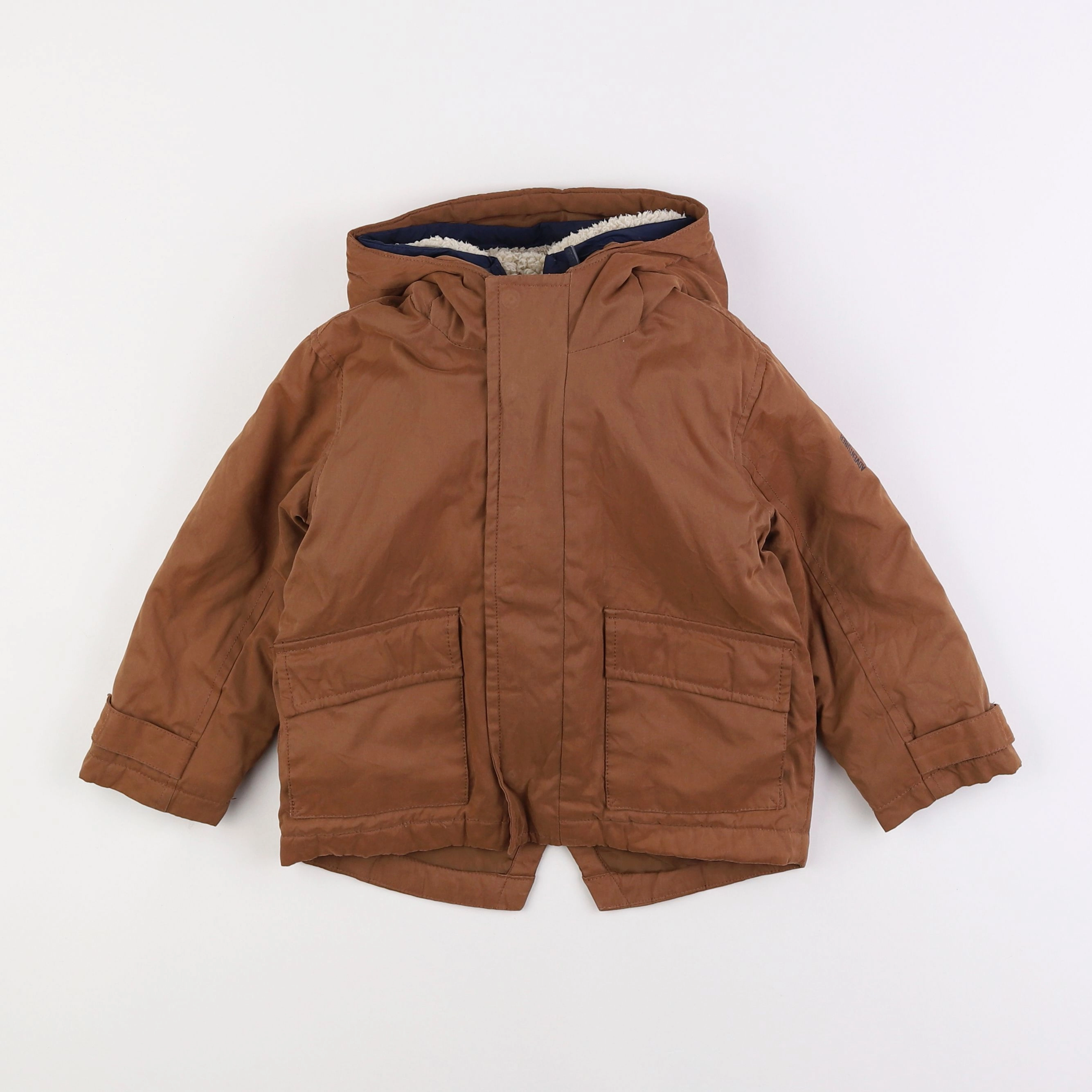 Vertbaudet - parka doublure amovible marron - 3 ans