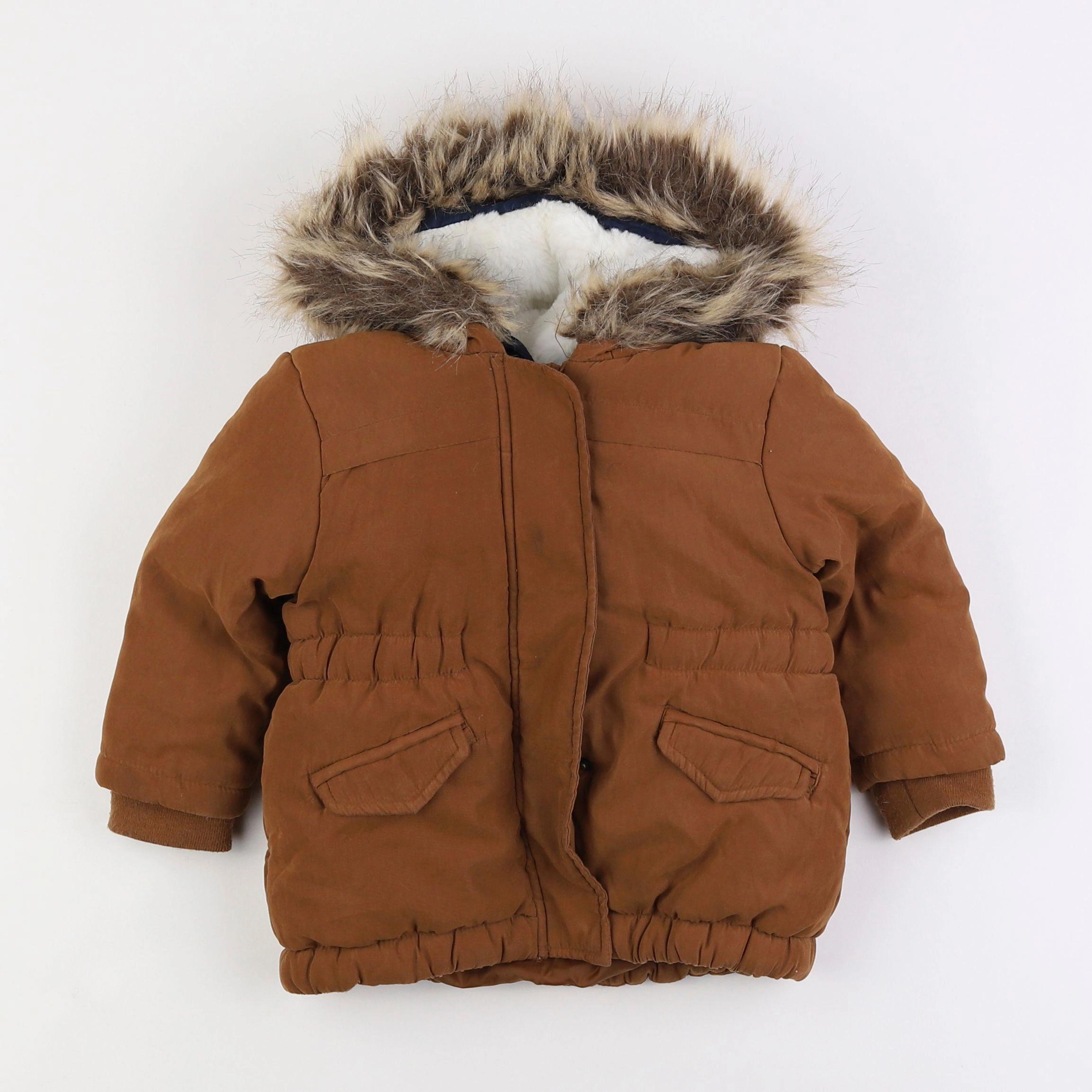 Vertbaudet - parka doublure amovible marron - 2 ans