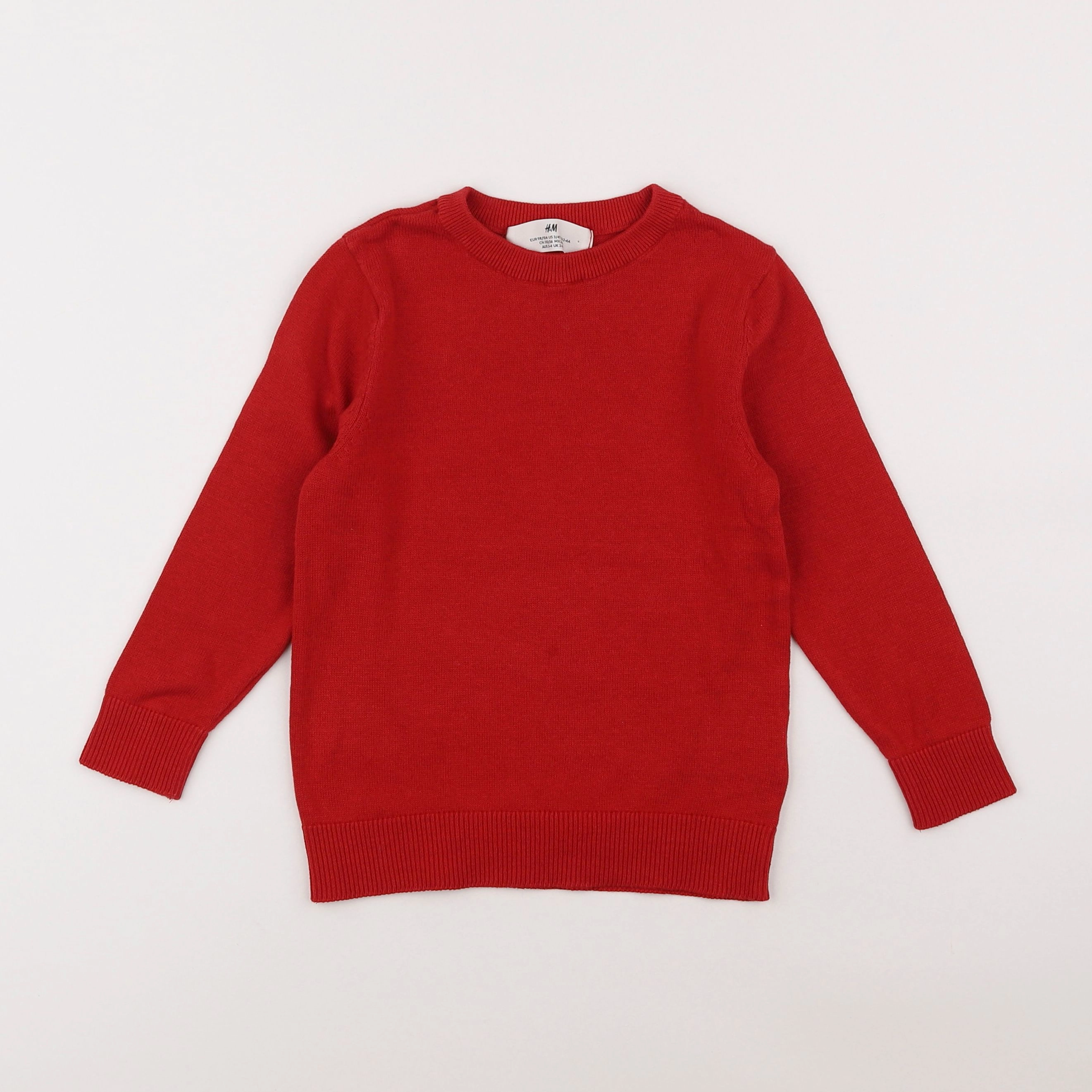 H&M - pull rouge - 3/4 ans