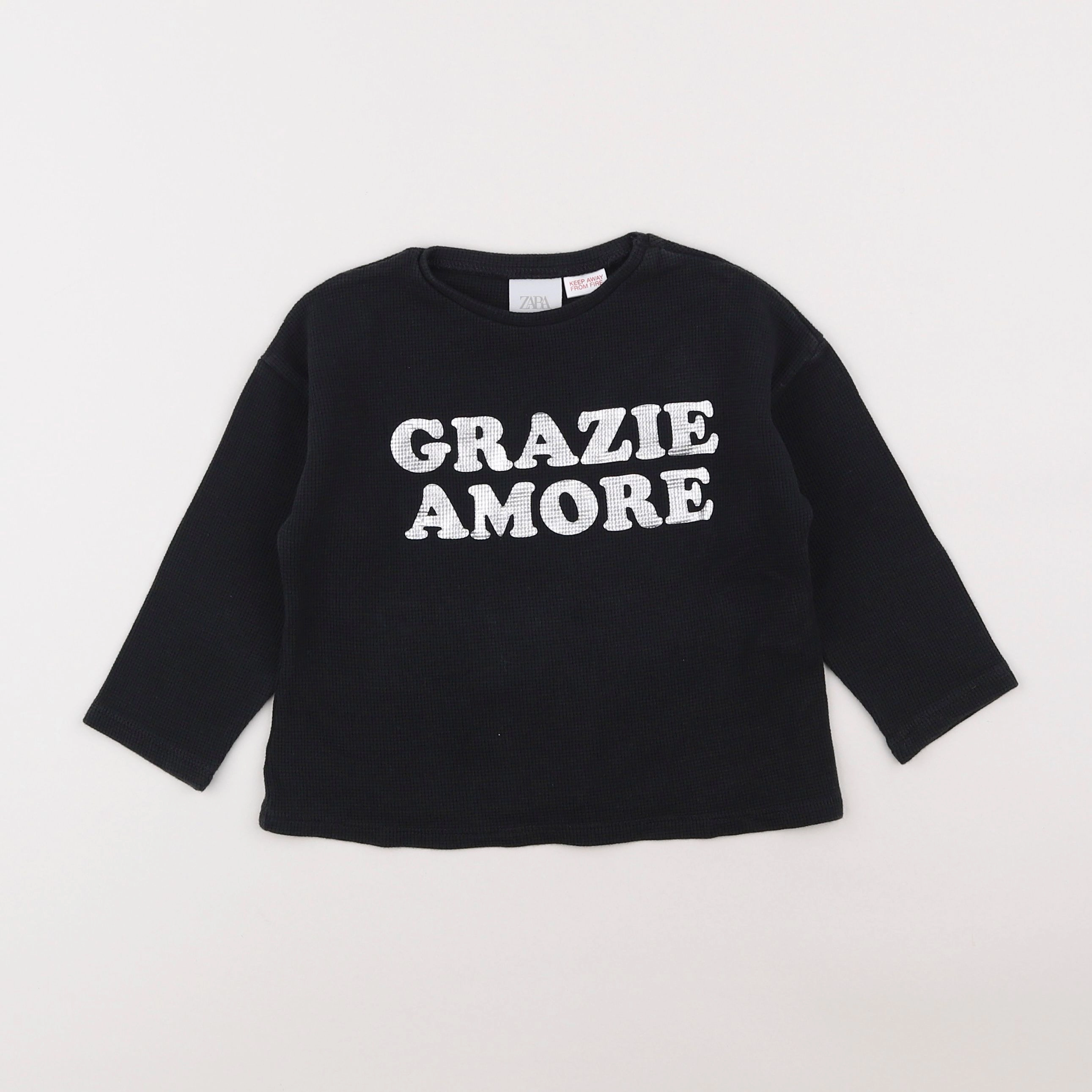 Zara - tee-shirt noir, argent - 2/3 ans