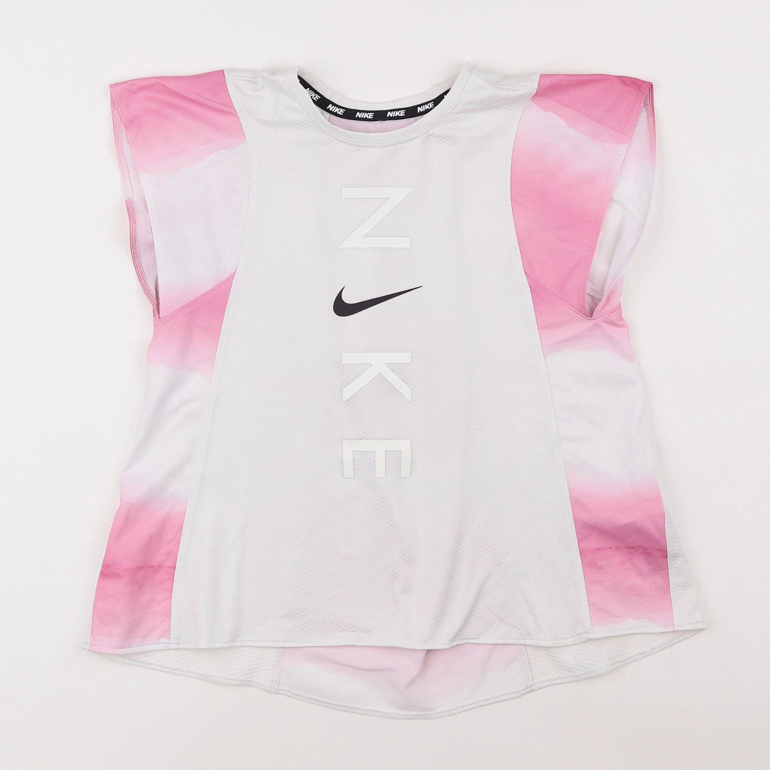 Nike - tee-shirt blanc, rose - 10/11 ans