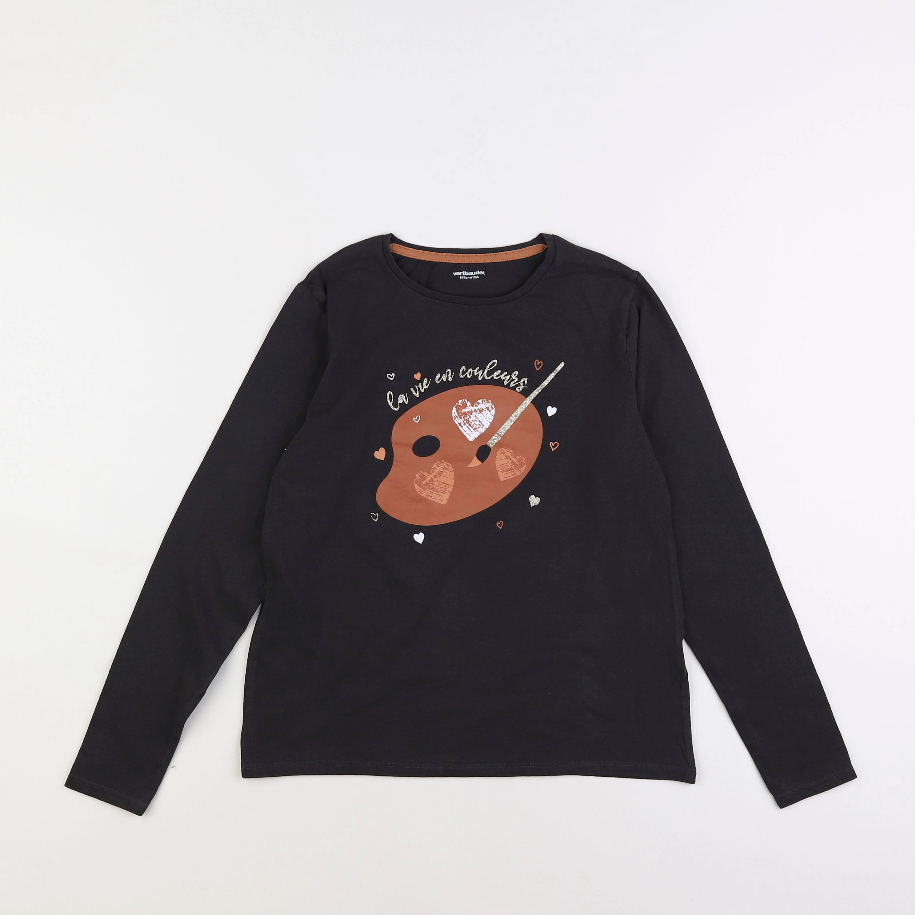 Vertbaudet - tee-shirt marron - 12 ans