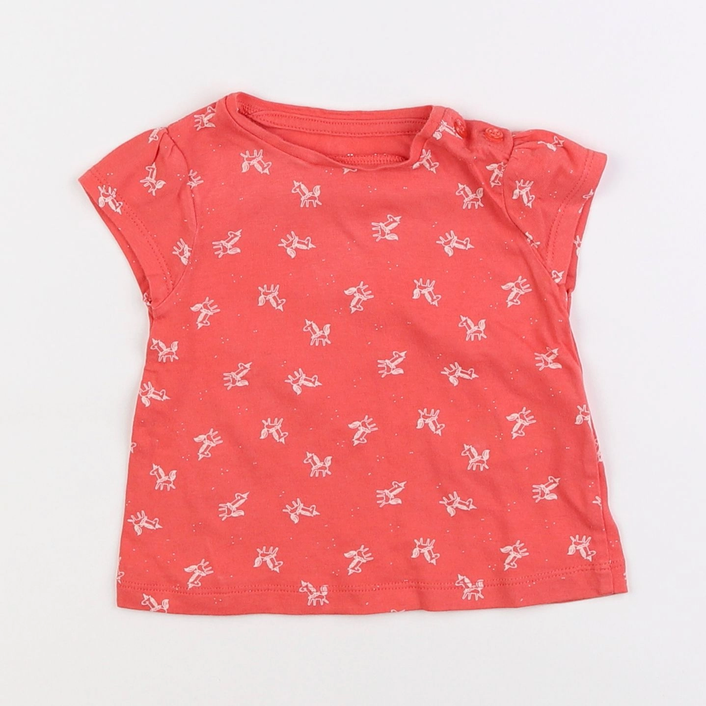 Vertbaudet - tee-shirt rouge - 6 mois