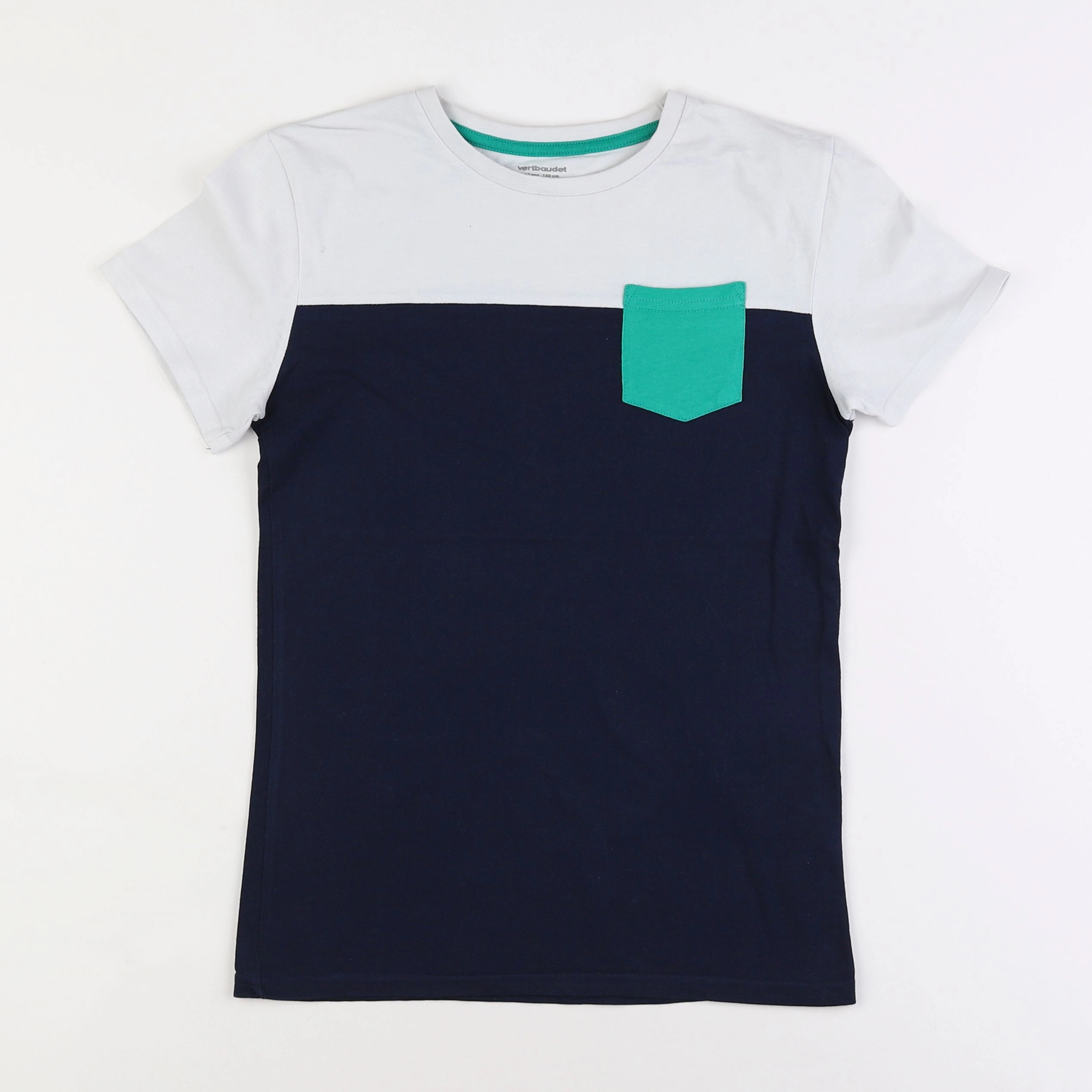 Vertbaudet - tee-shirt bleu, blanc - 12 ans