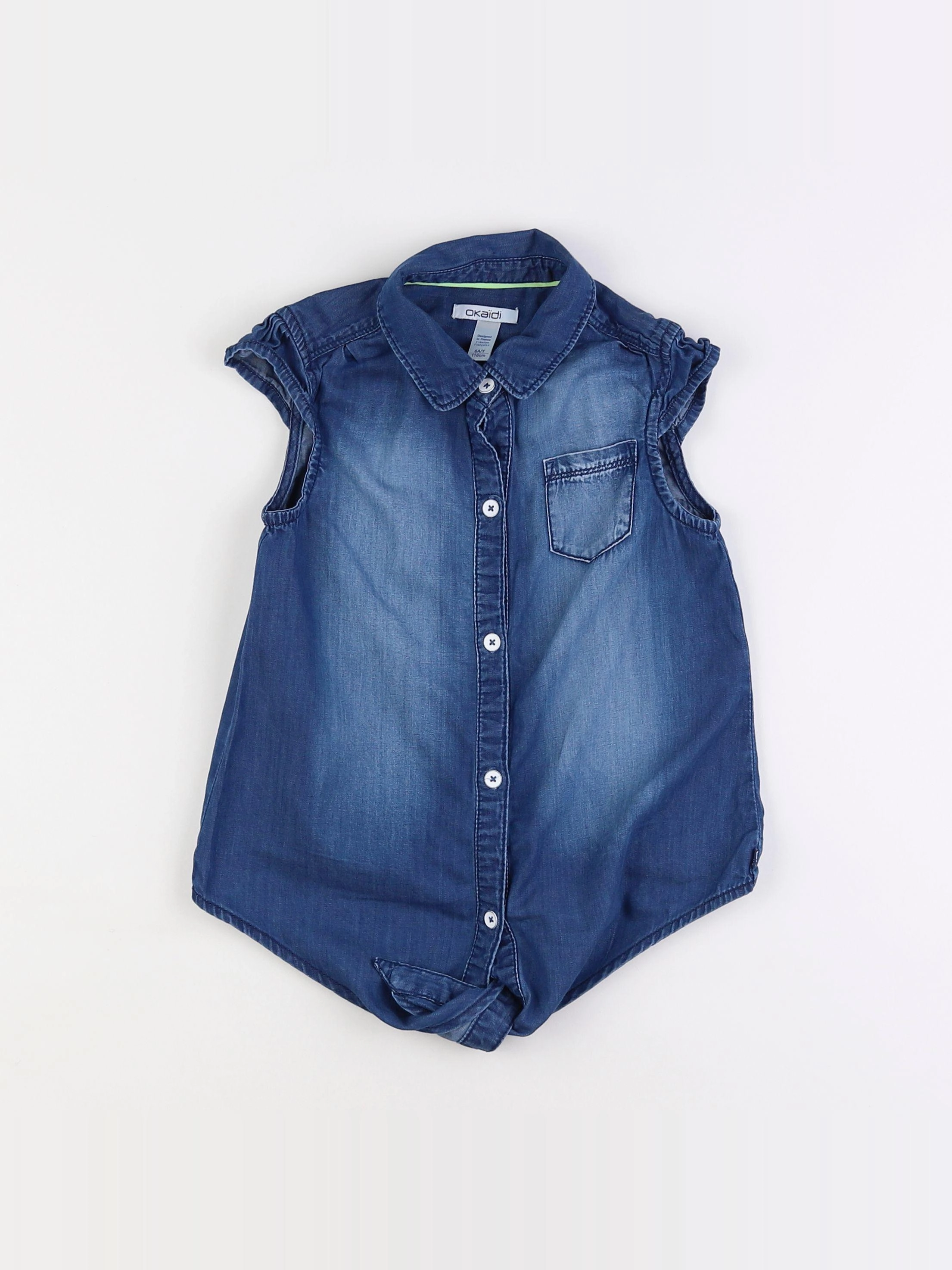 Okaidi - chemise bleu - 6 ans