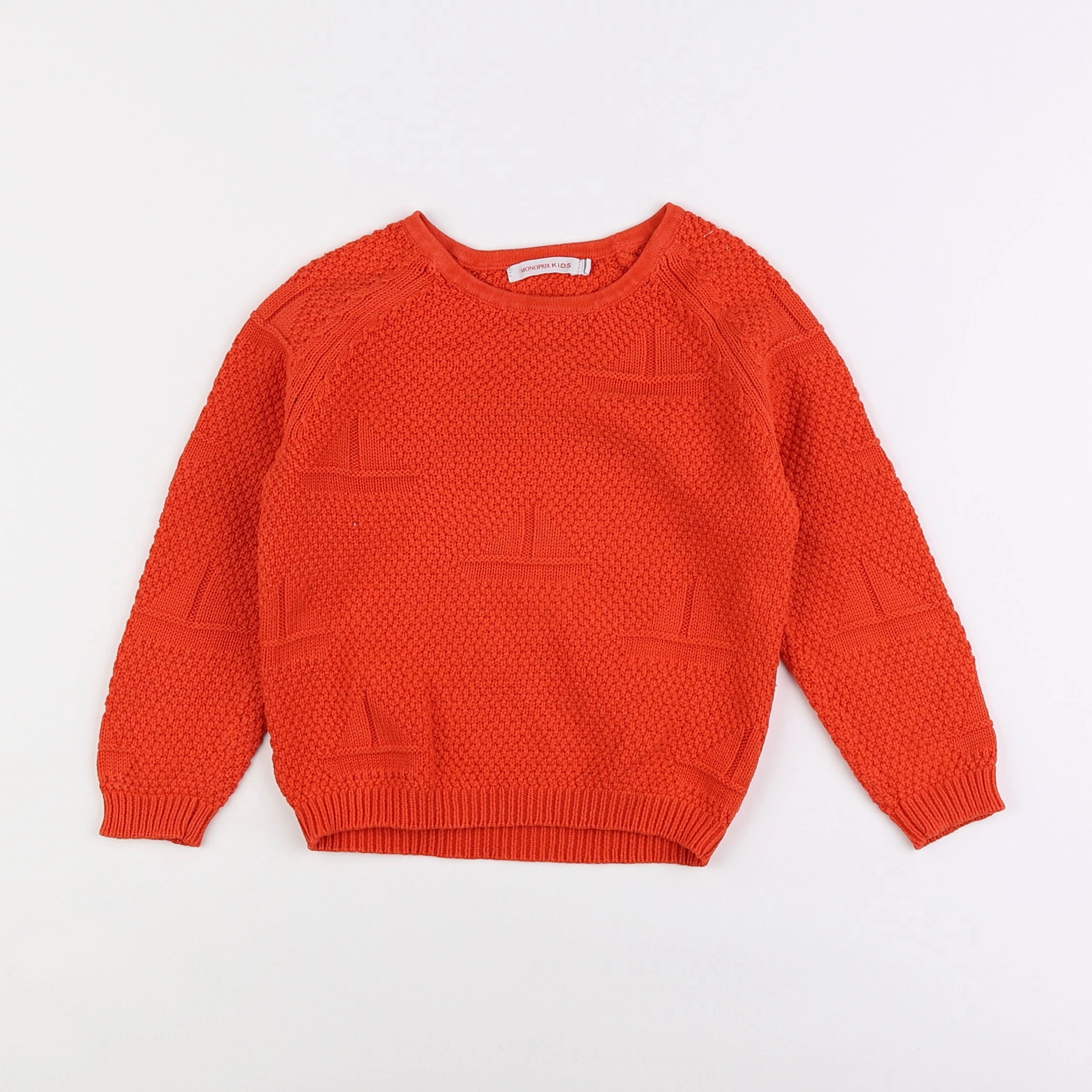 Monoprix - pull orange - 3/4 ans