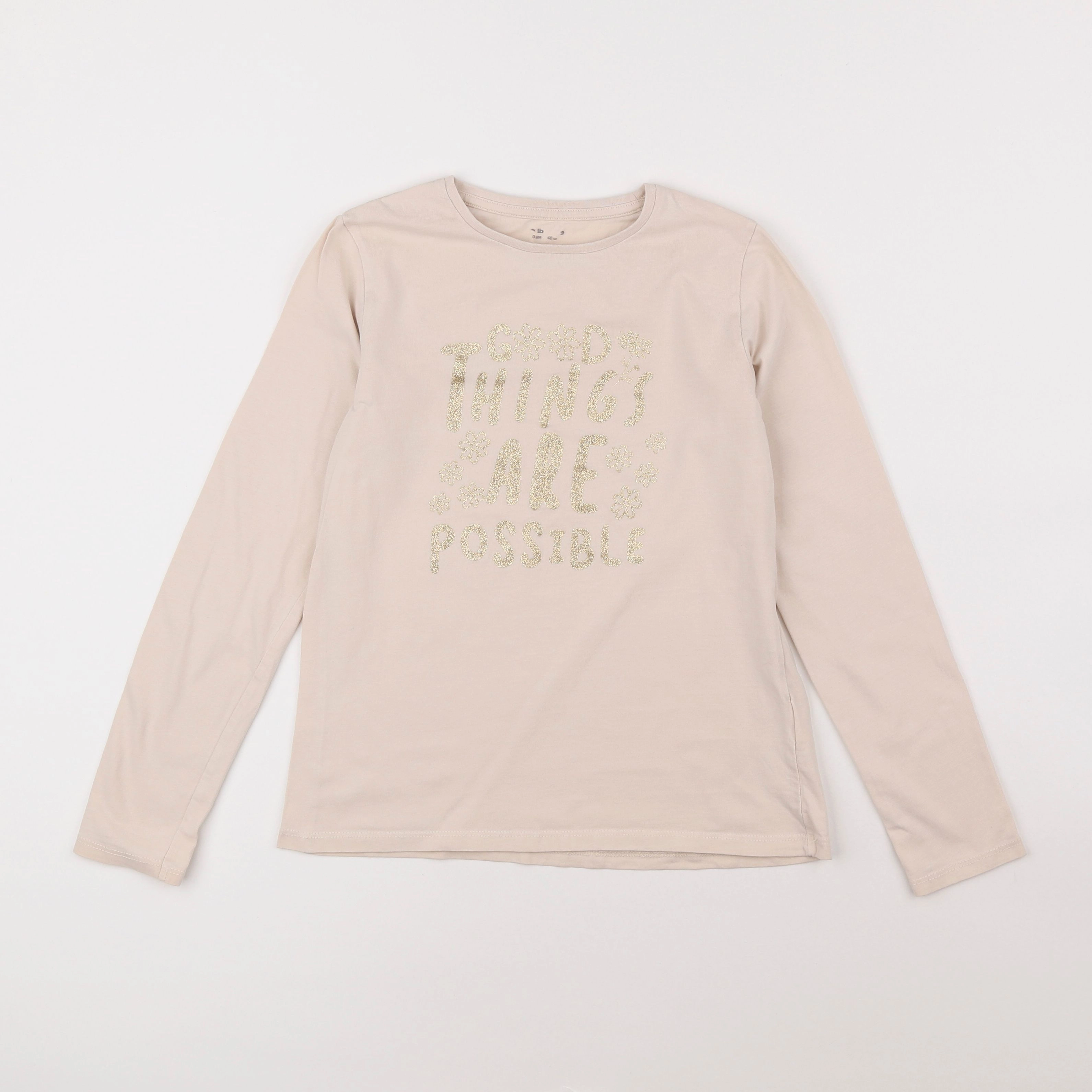 Vertbaudet - tee-shirt beige - 10 ans