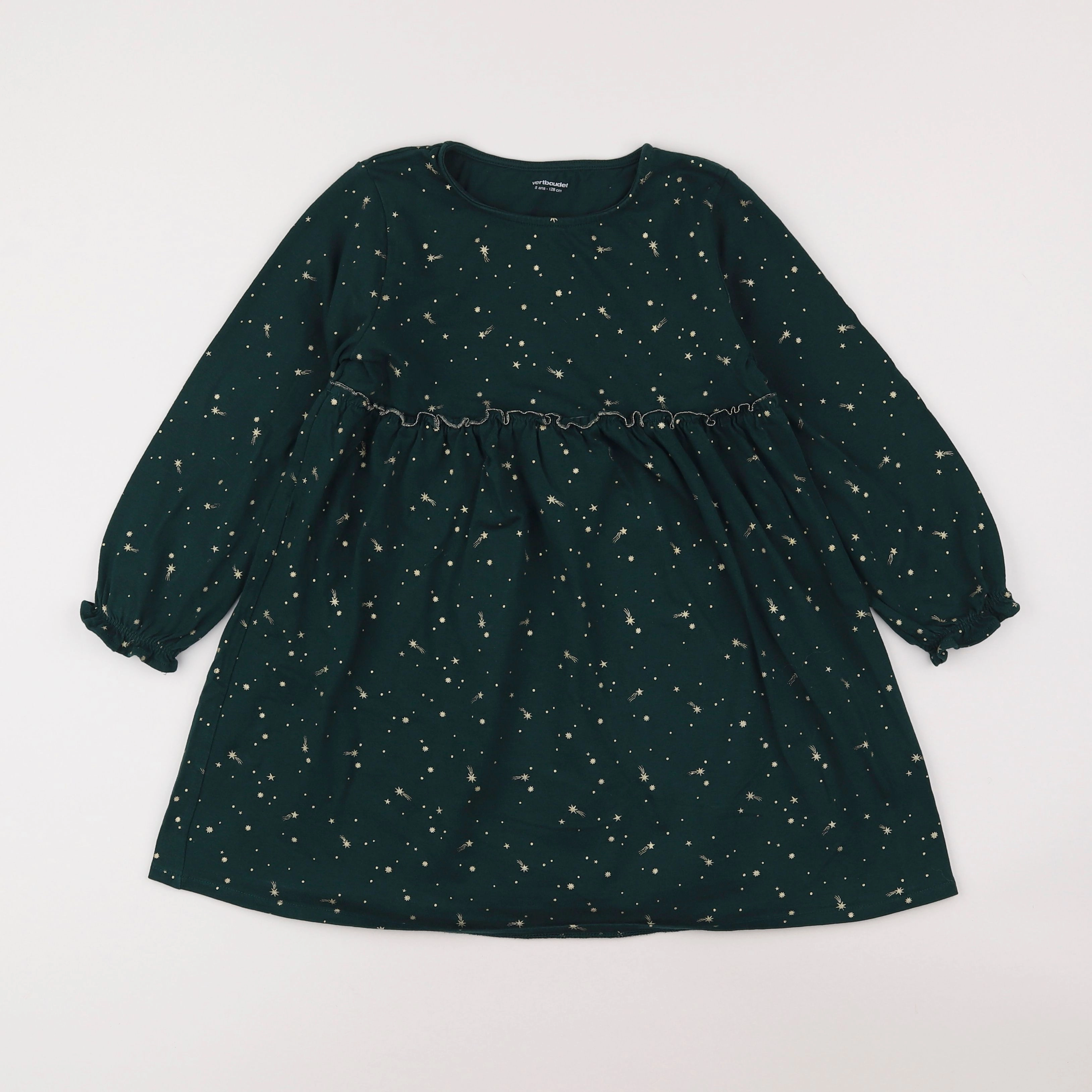 Vertbaudet - robe vert - 8 ans