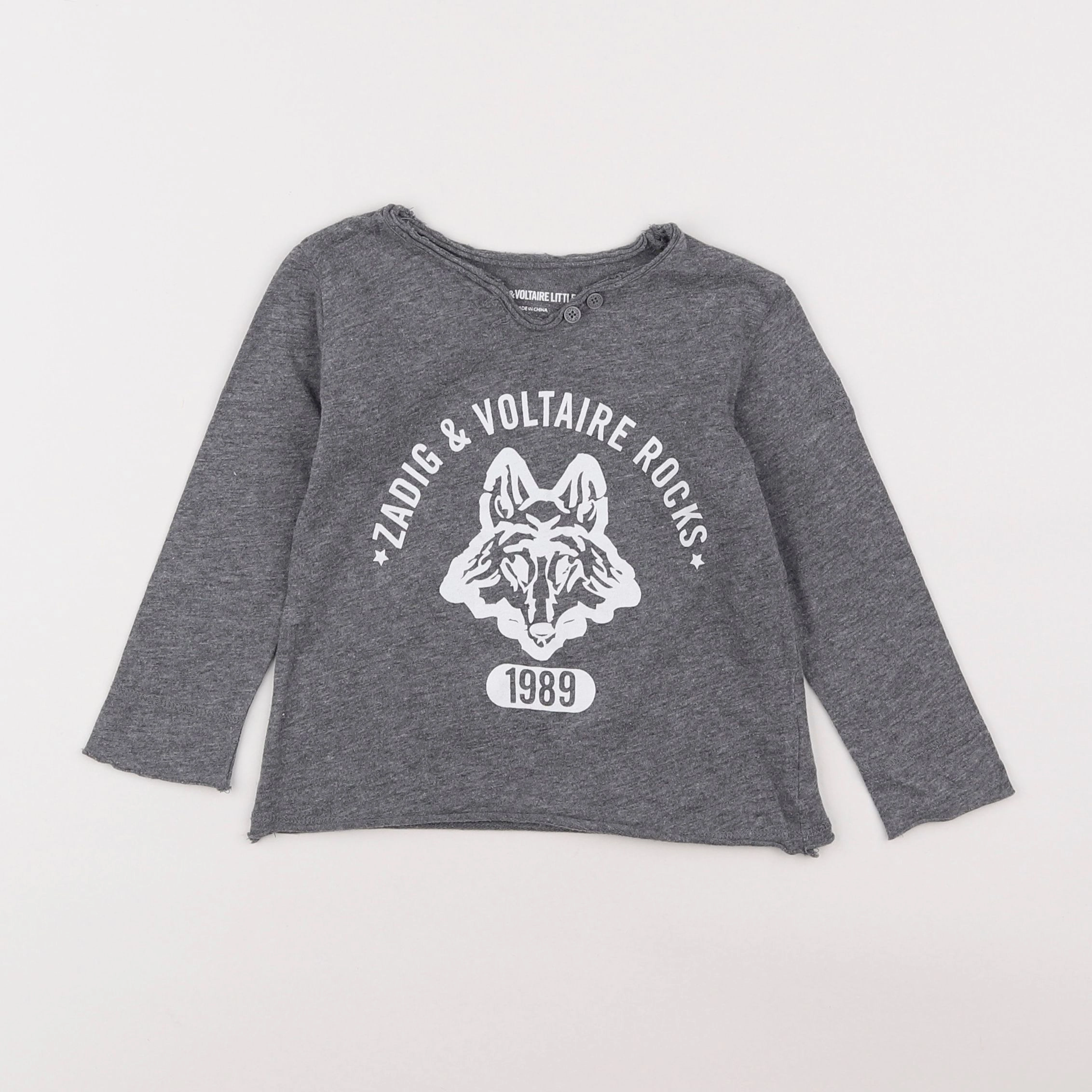 Zadig & Voltaire - tee-shirt gris - 2 ans