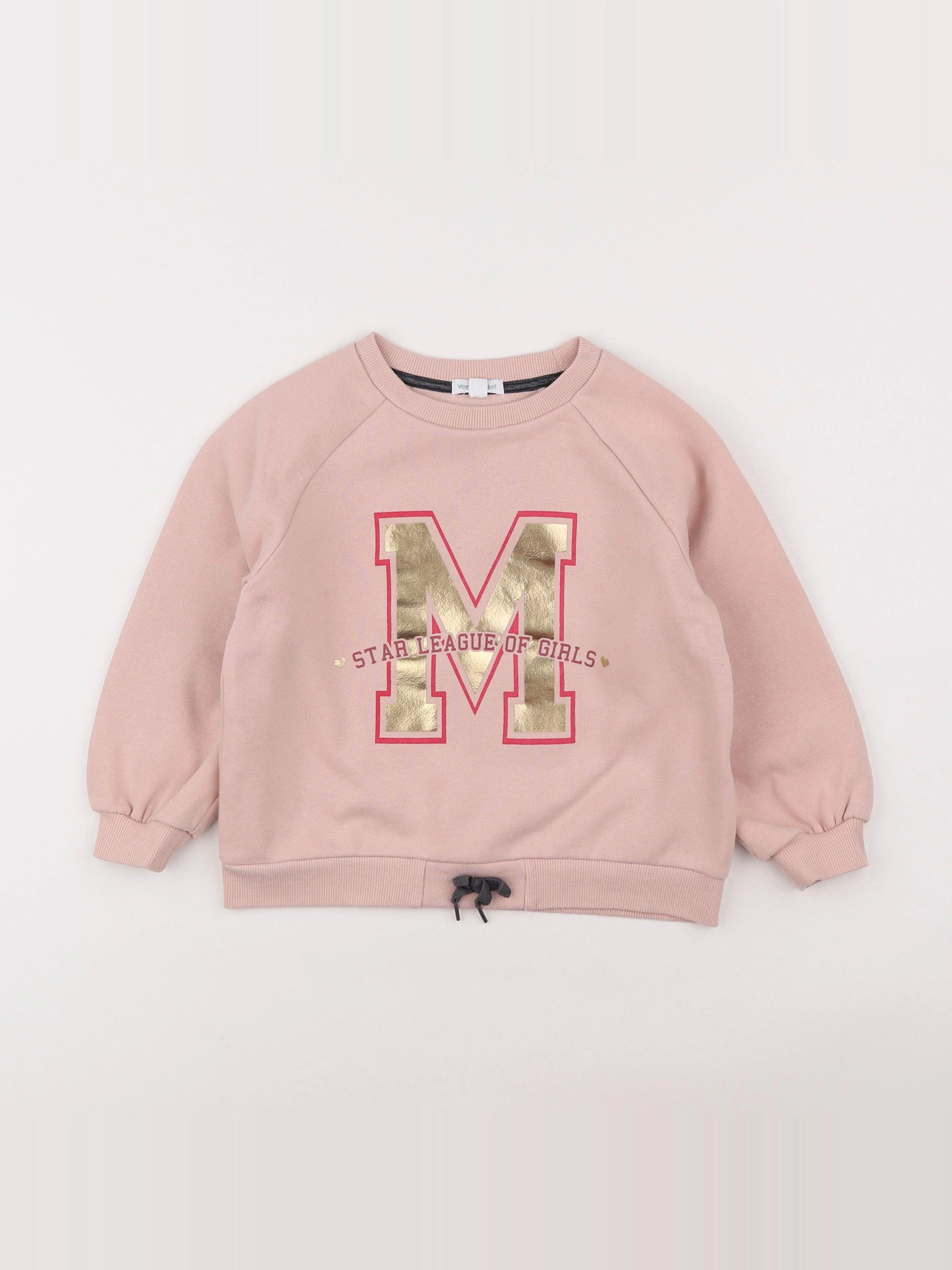 Vertbaudet - sweat rose - 5 ans