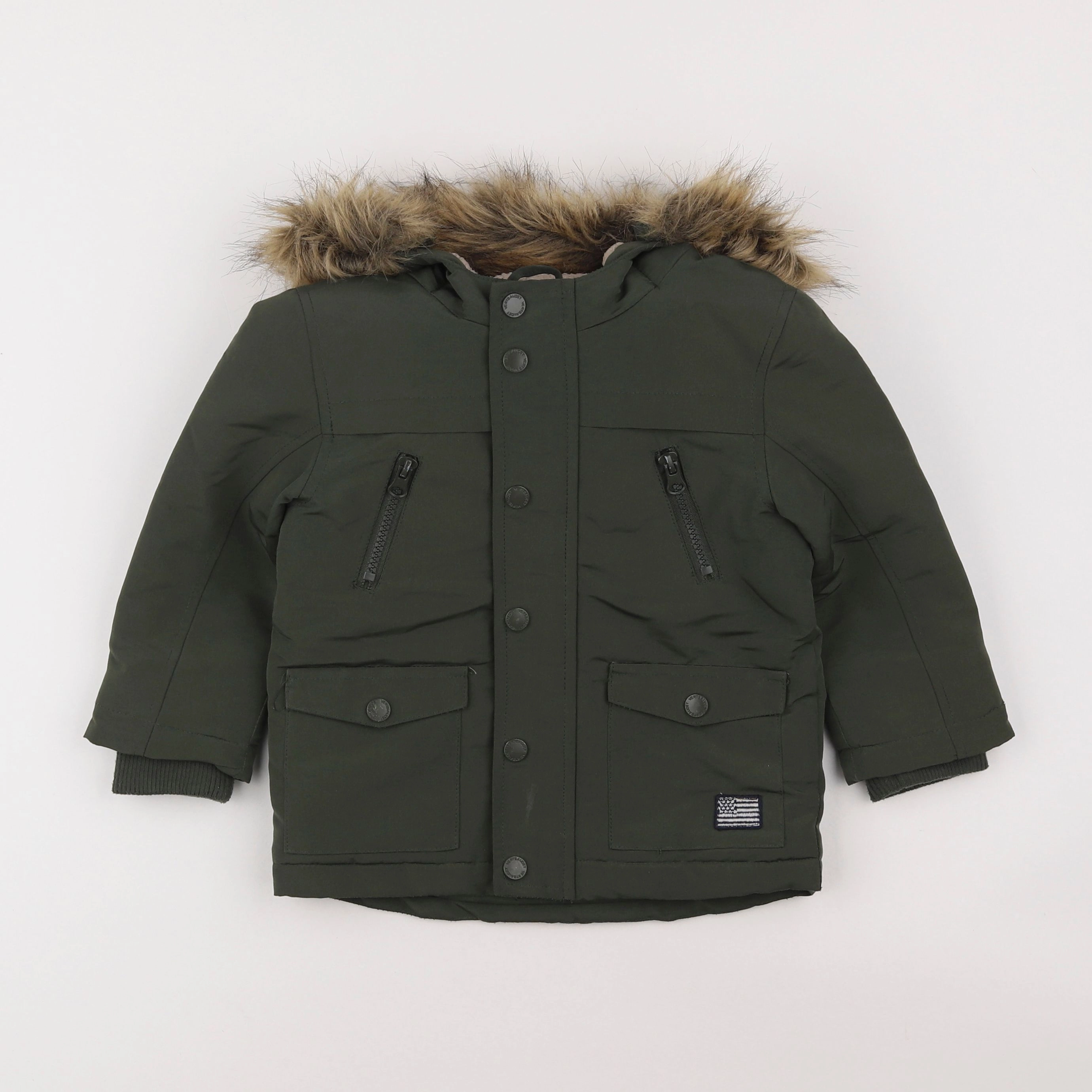 Vertbaudet - parka vert - 3 ans