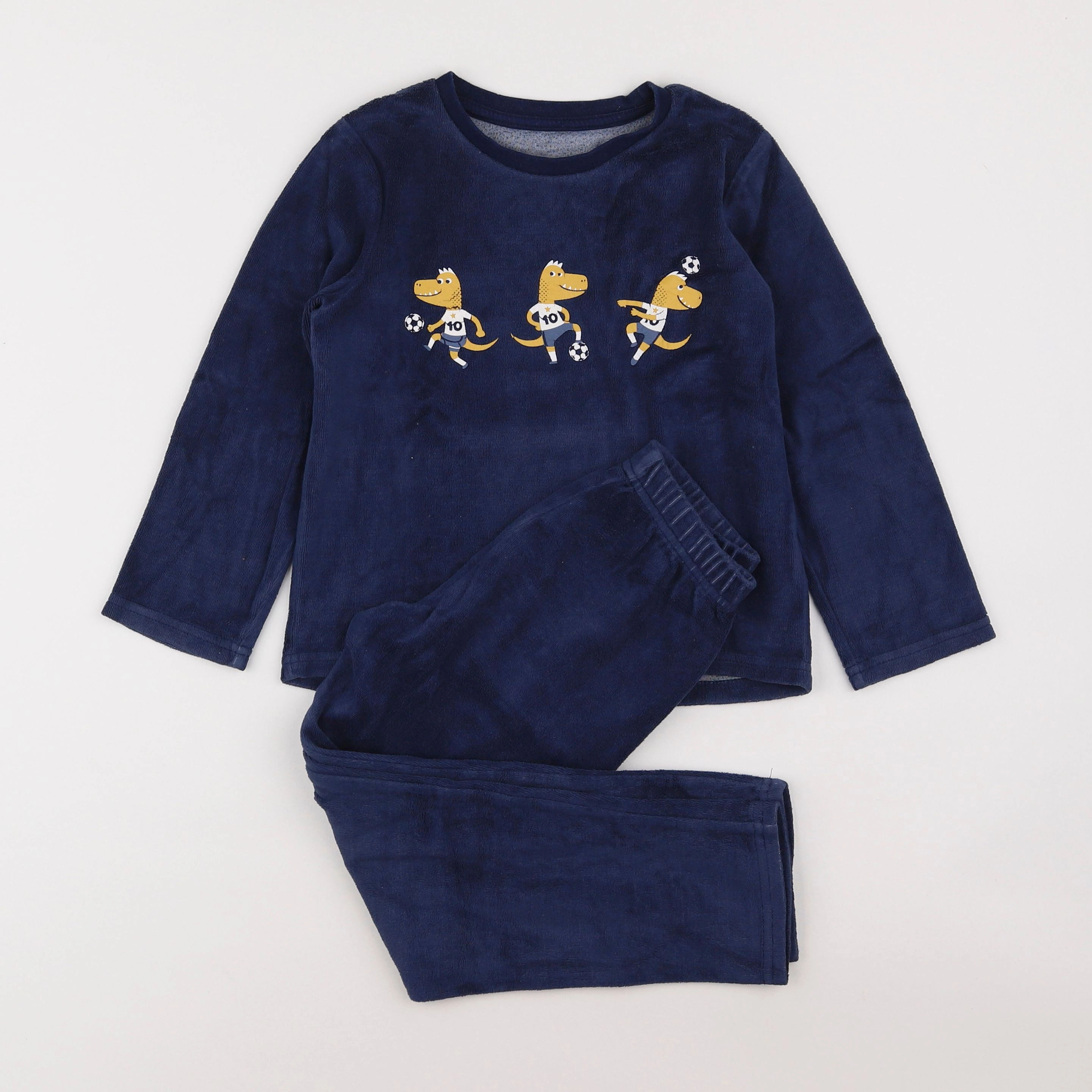 Vertbaudet - pyjama velours bleu - 5 ans