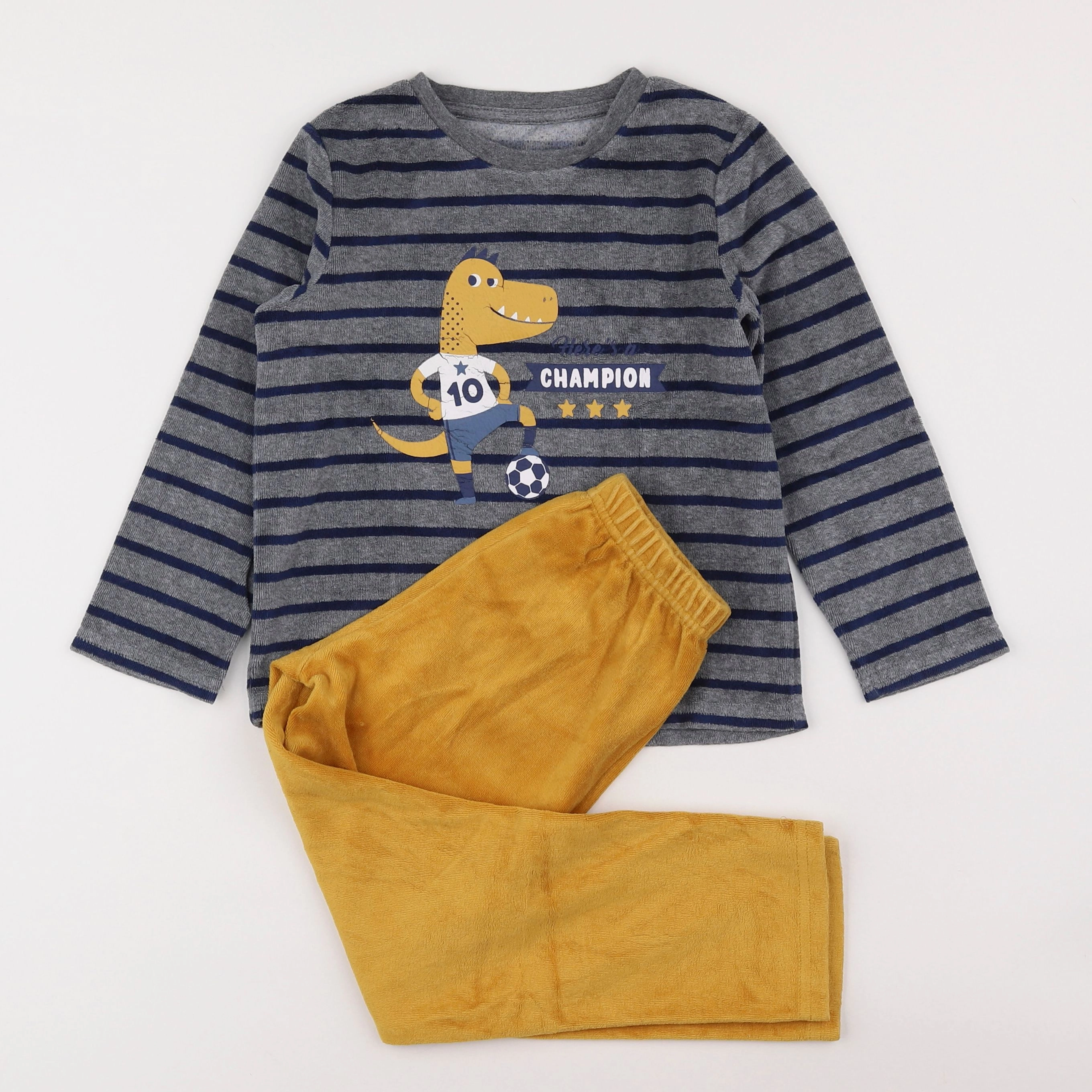 Vertbaudet - pyjama velours jaune - 5 ans