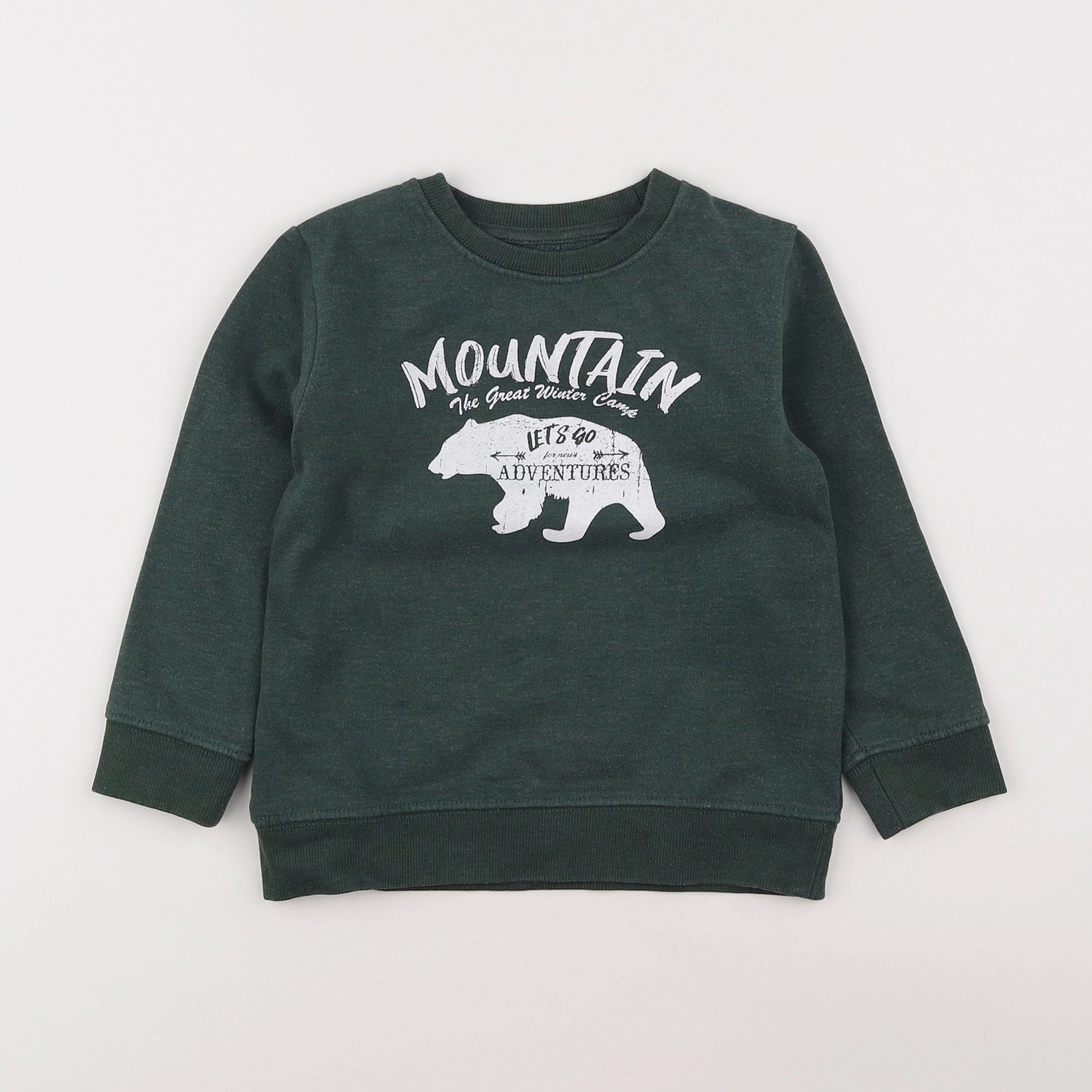 Vertbaudet - sweat vert - 4 ans