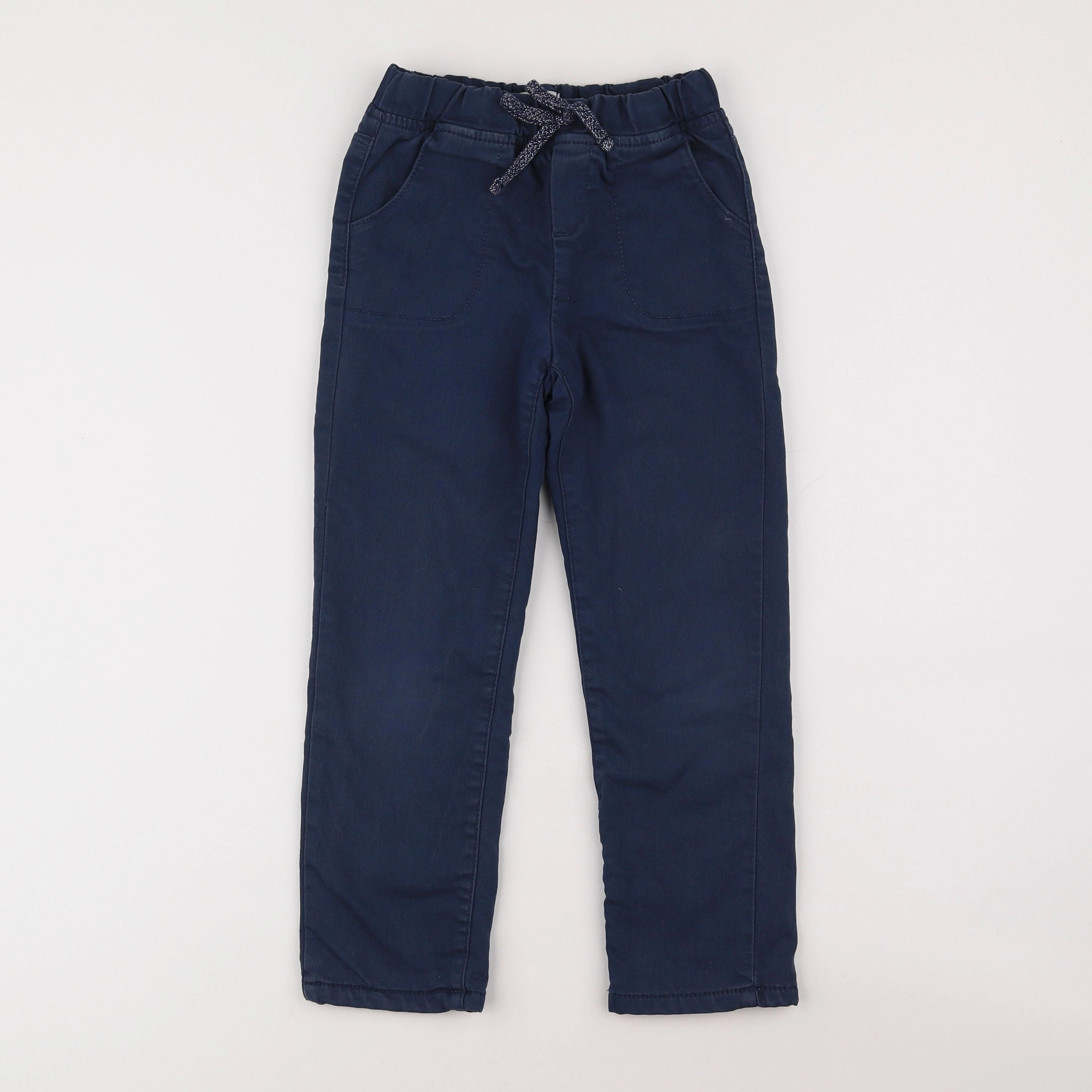 Vertbaudet - pantalon doublé bleu - 7 ans