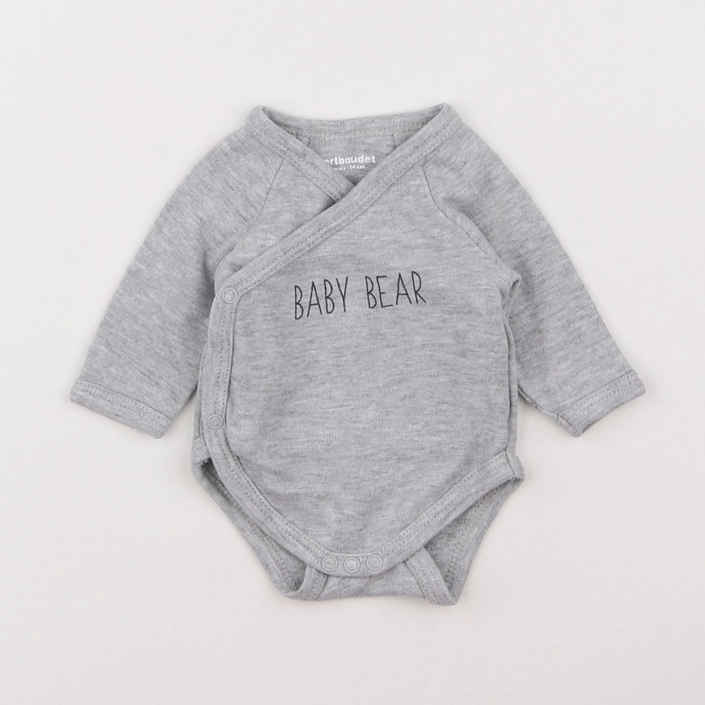Vertbaudet - body gris - 1 mois