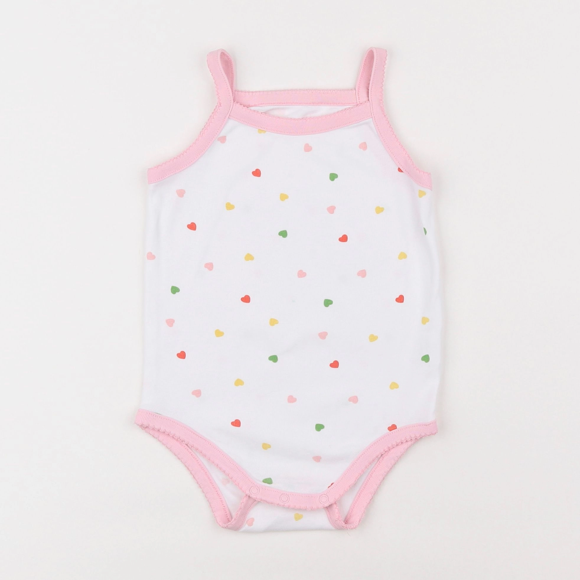 Boutchou - body blanc, rose - 3 ans