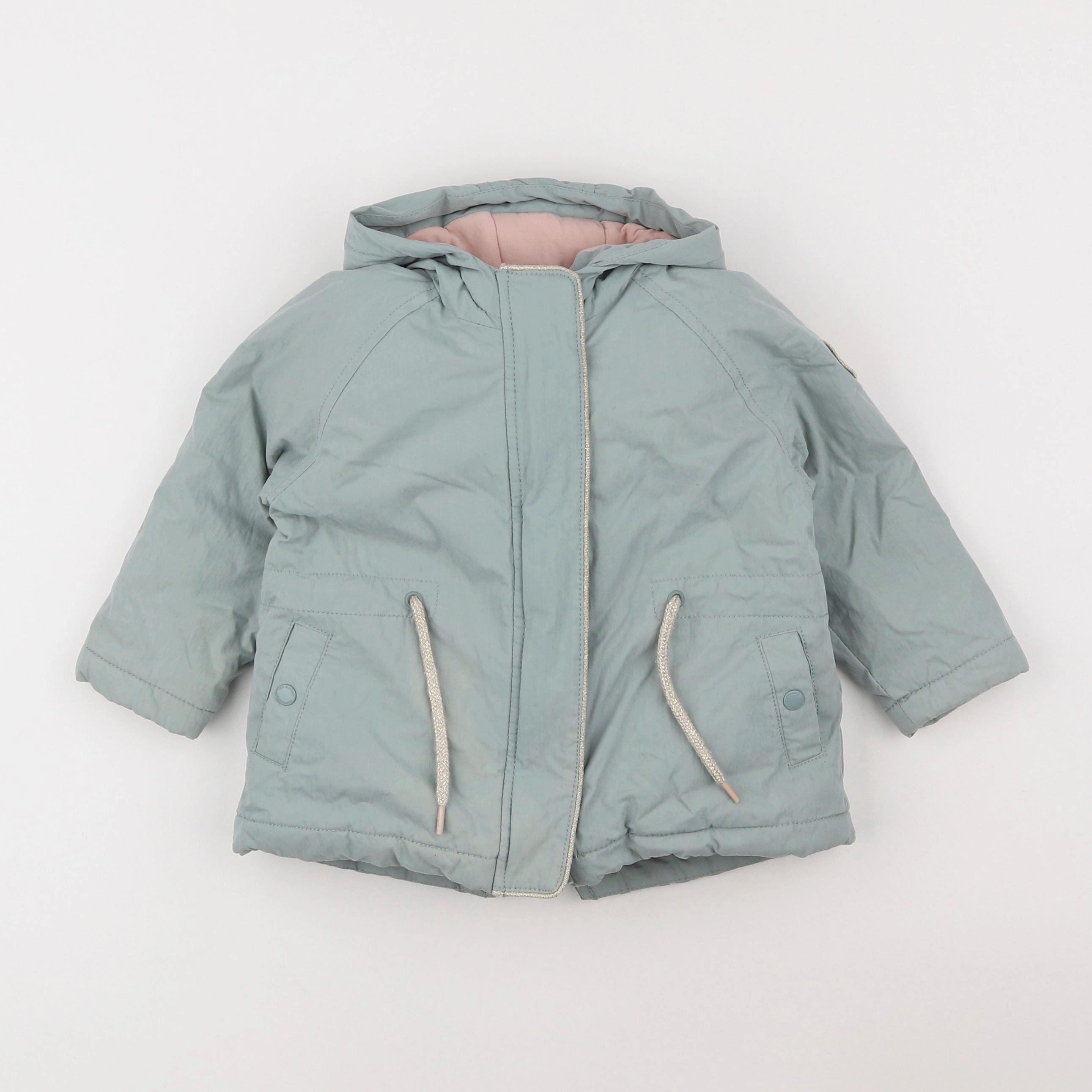 Vertbaudet - manteau doublure amovible bleu - 2 ans