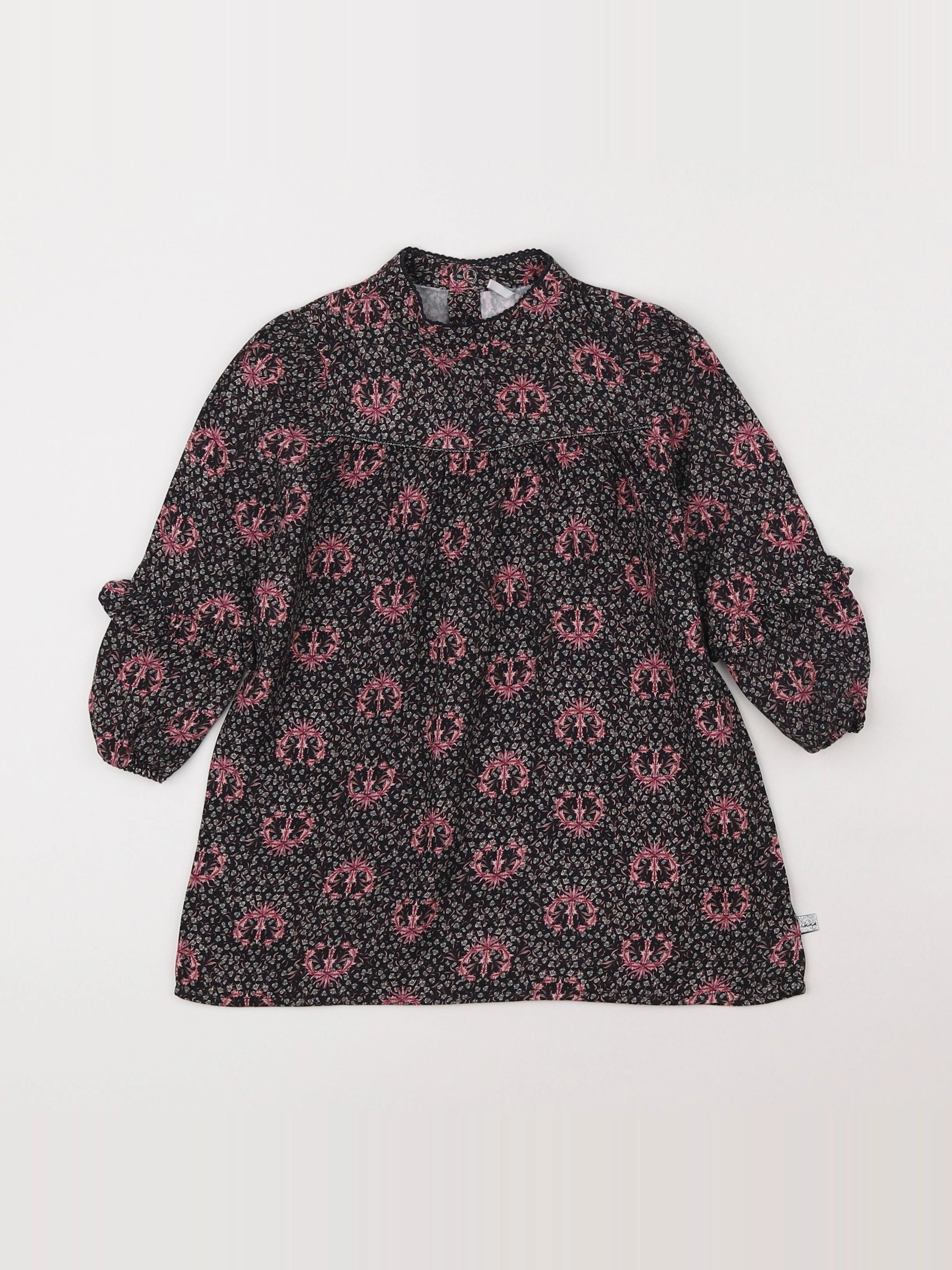 IKKS - robe noir, rose - 2 ans