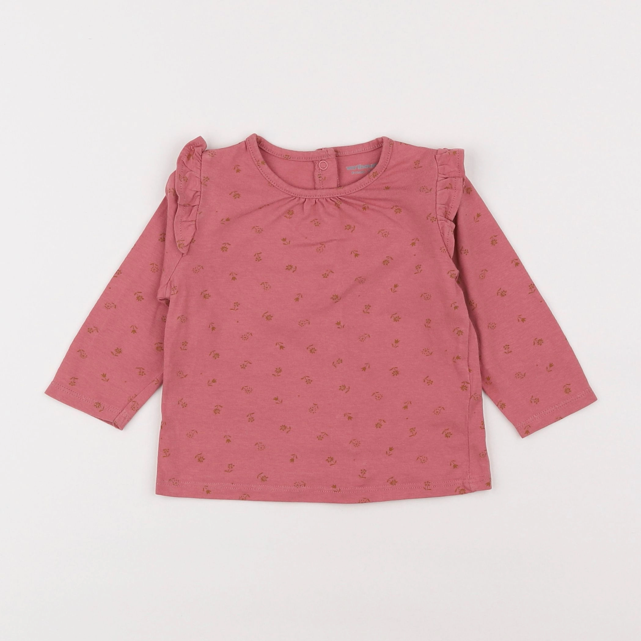 Vertbaudet - tee-shirt rose - 9 mois