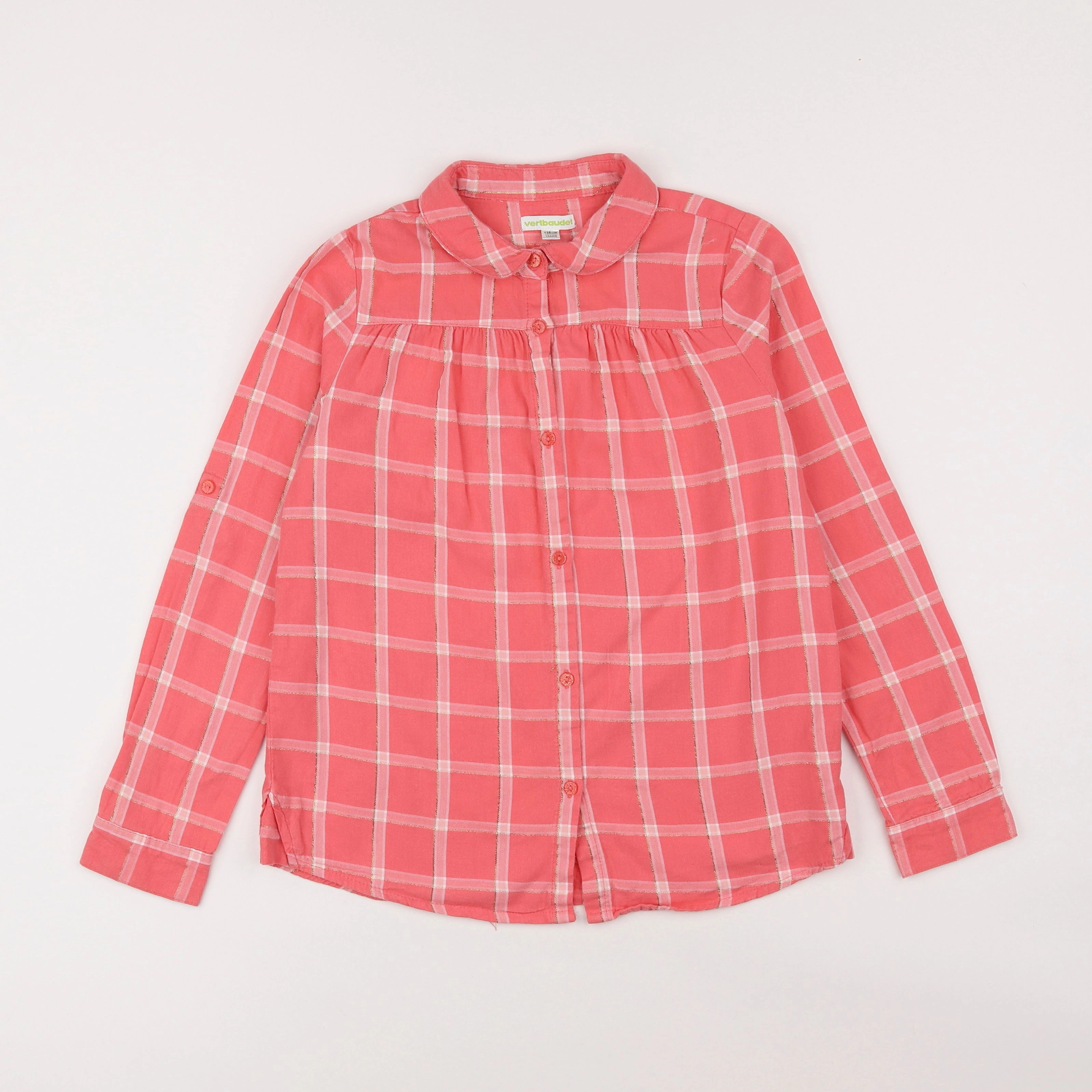 Vertbaudet - chemise rose - 10 ans