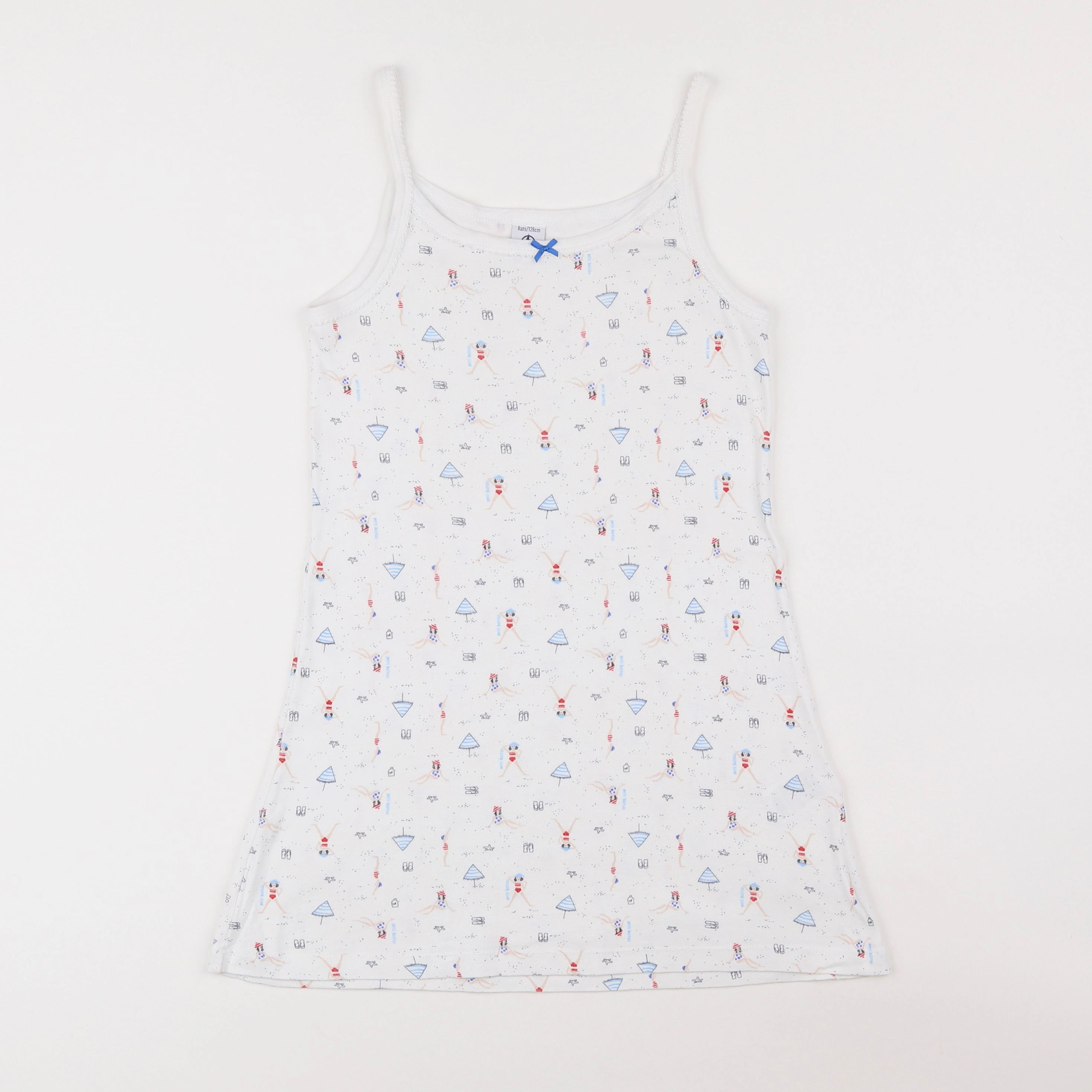 Petit Bateau - chemise de nuit coton blanc - 8 ans