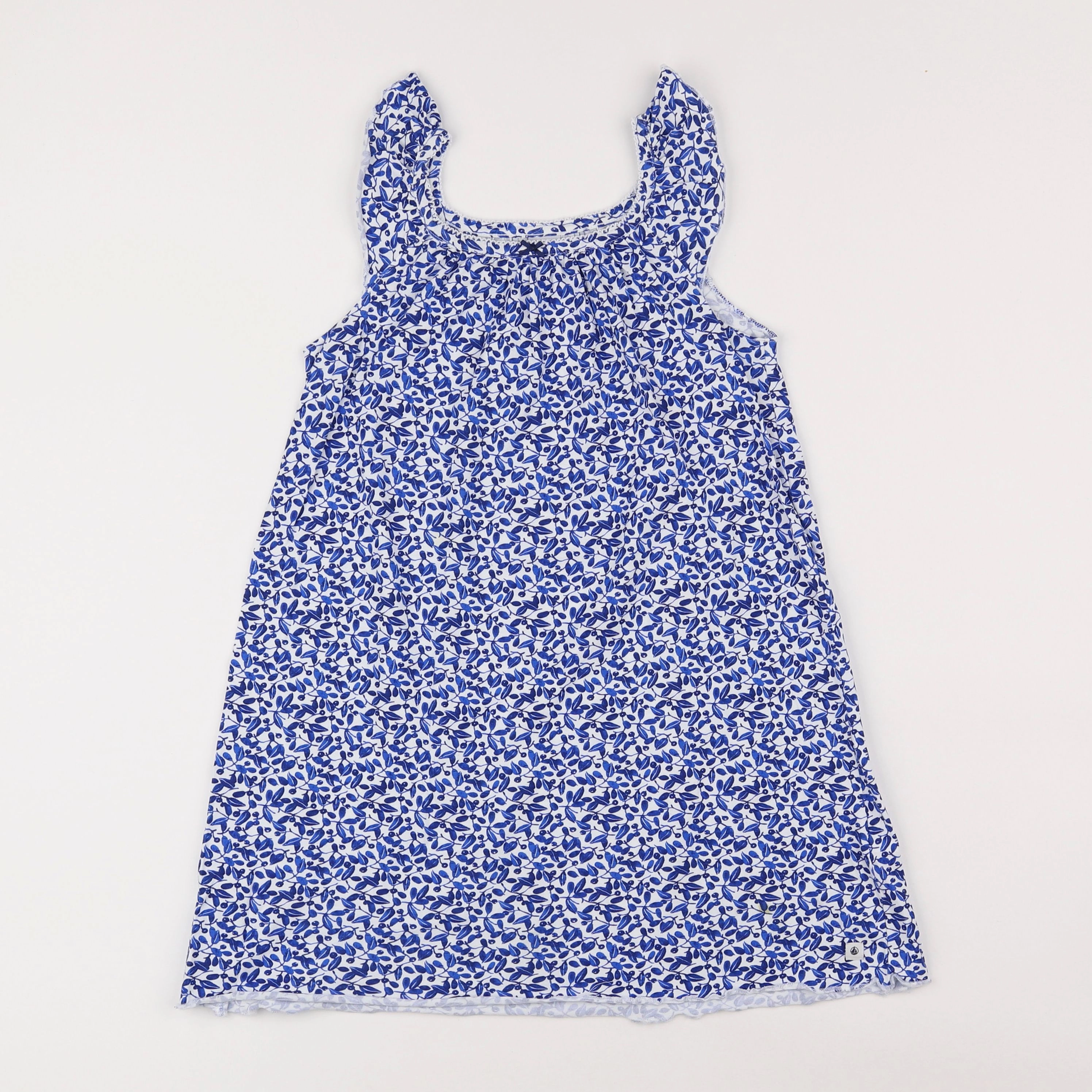 Petit Bateau - chemise de nuit coton bleu - 6 ans