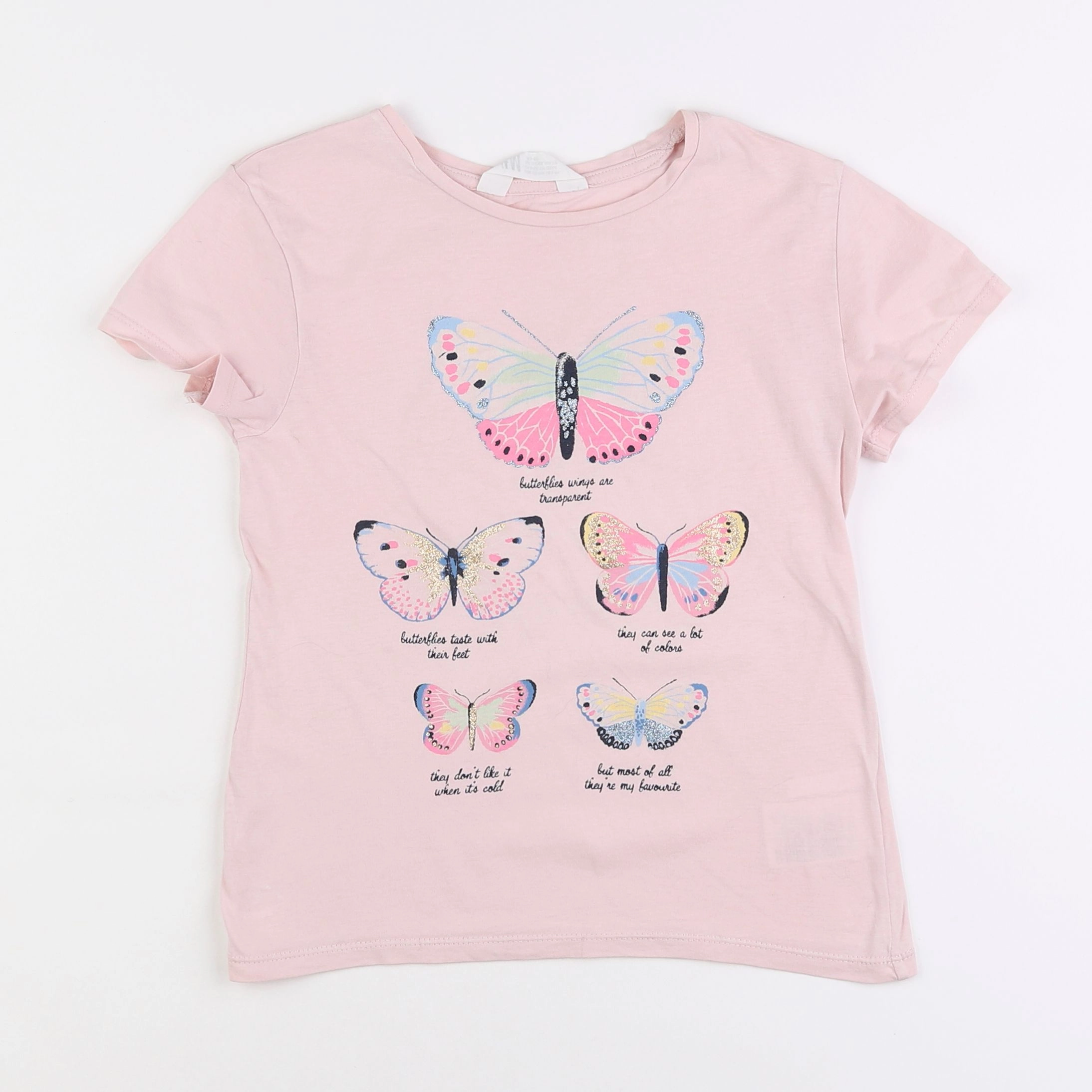 H&M - tee-shirt rose - 6/8 ans