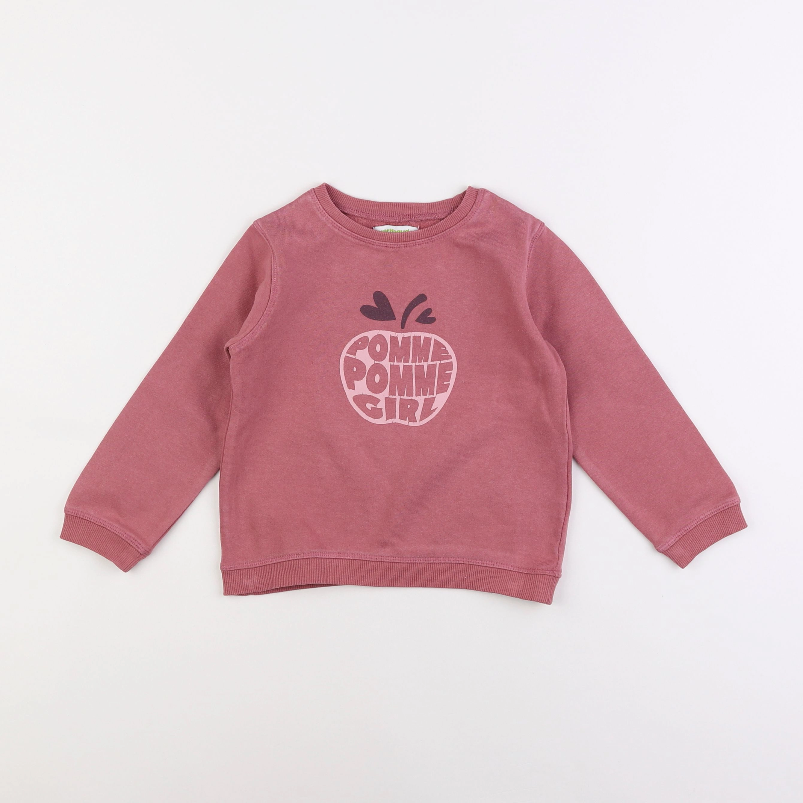 Vertbaudet - sweat rose - 4 ans