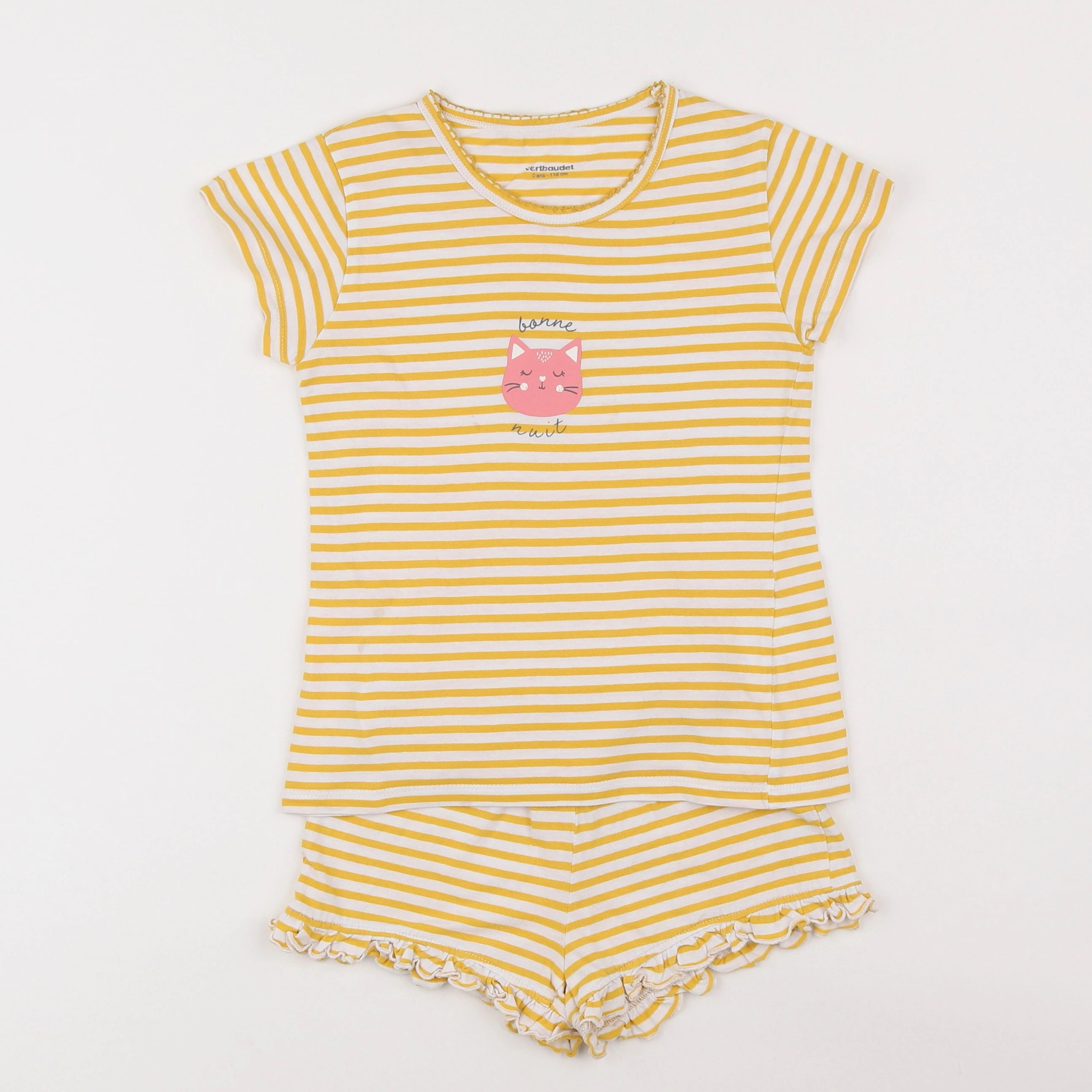 Vertbaudet - pyjama coton jaune - 6 ans