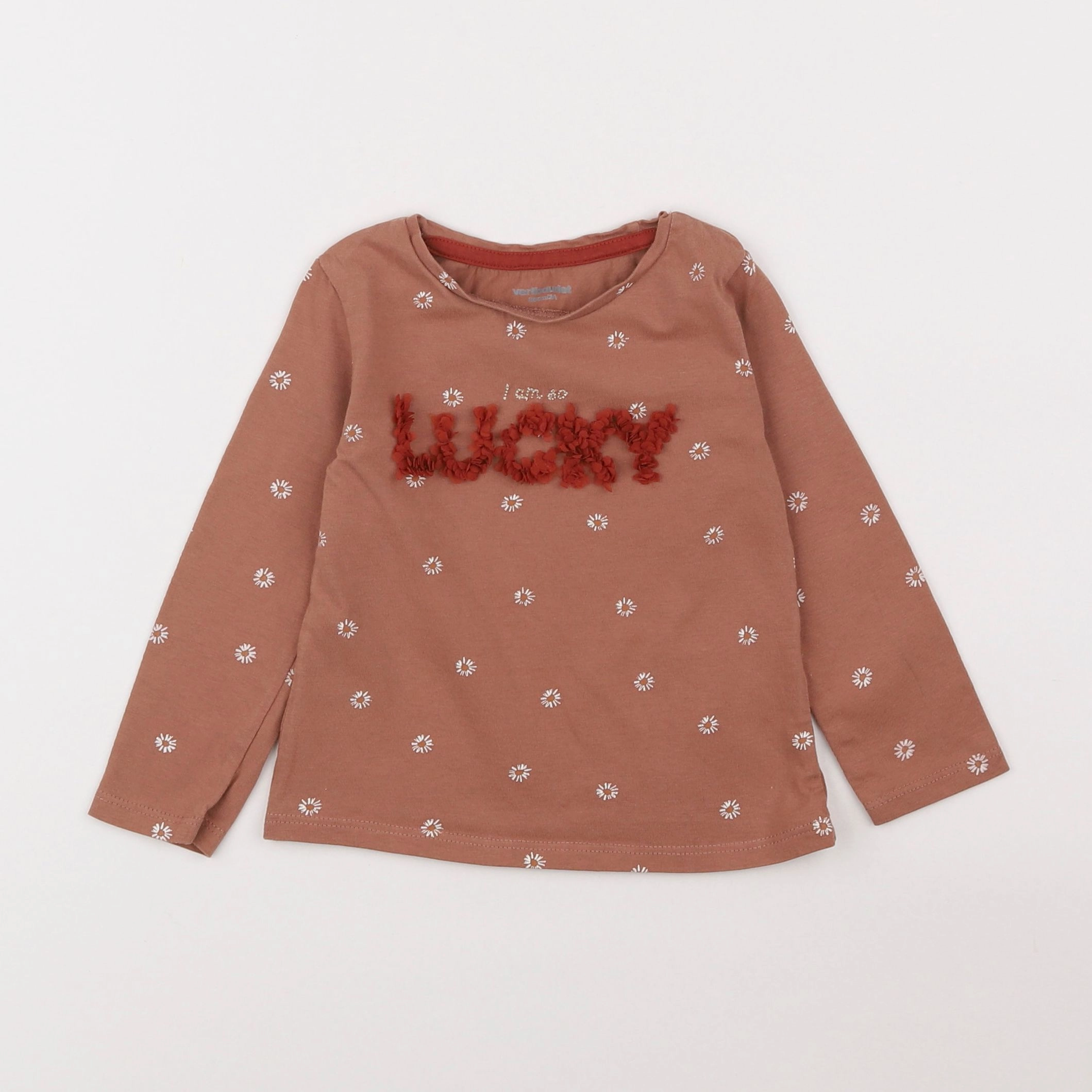 Vertbaudet - tee-shirt marron - 2 ans