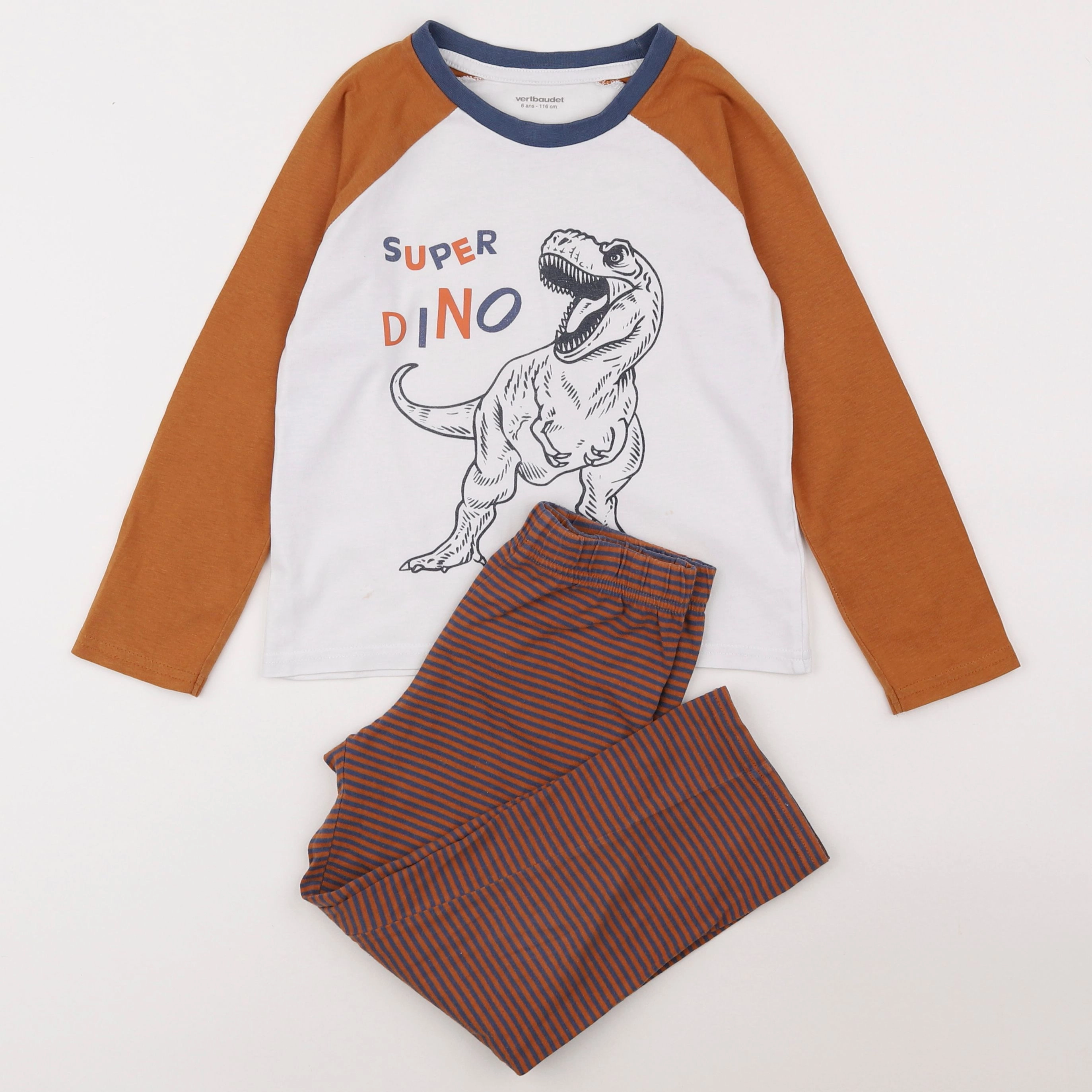 Vertbaudet - pyjama coton marron - 6 ans