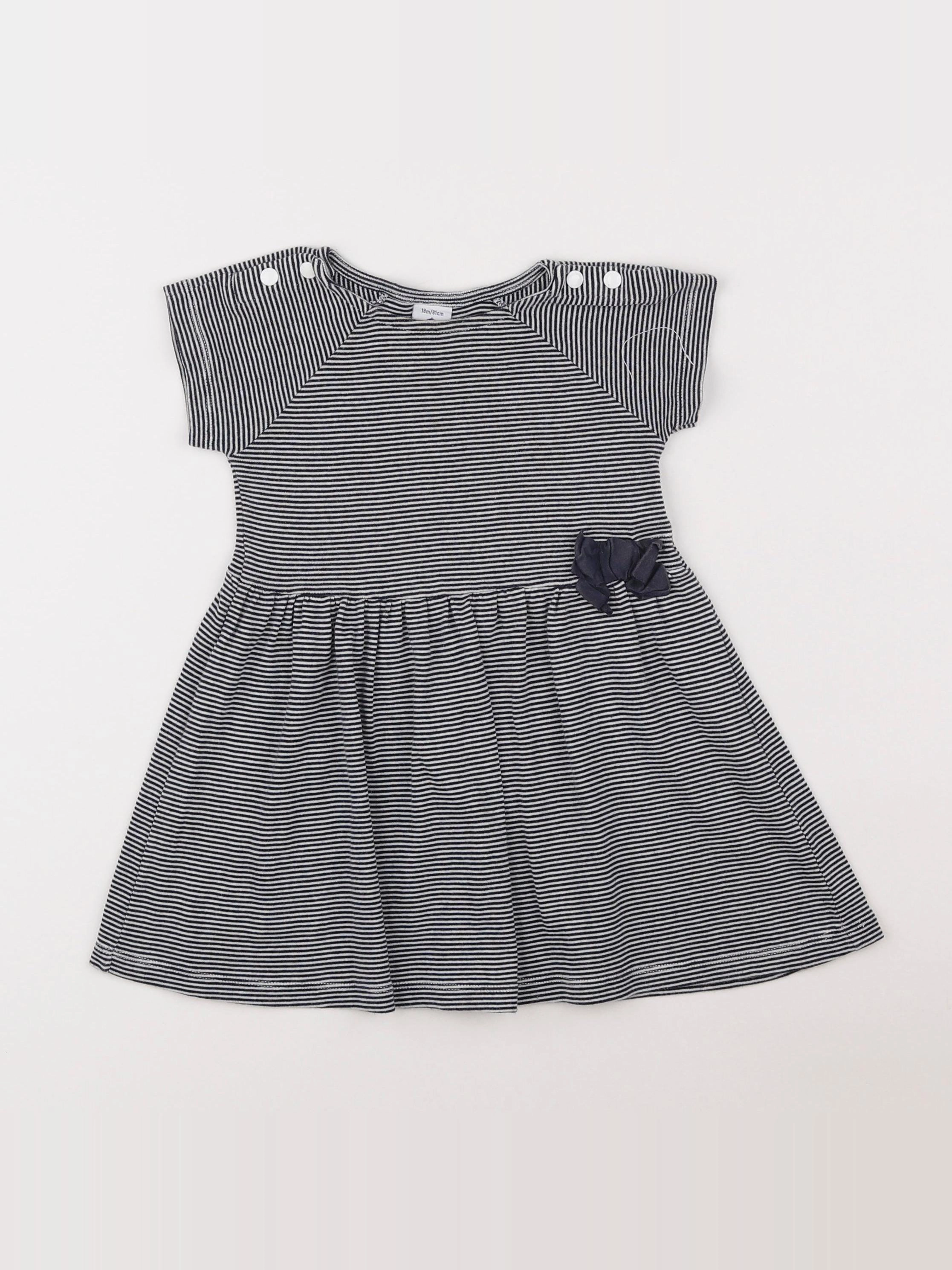 Petit Bateau - robe bleu - 18 mois