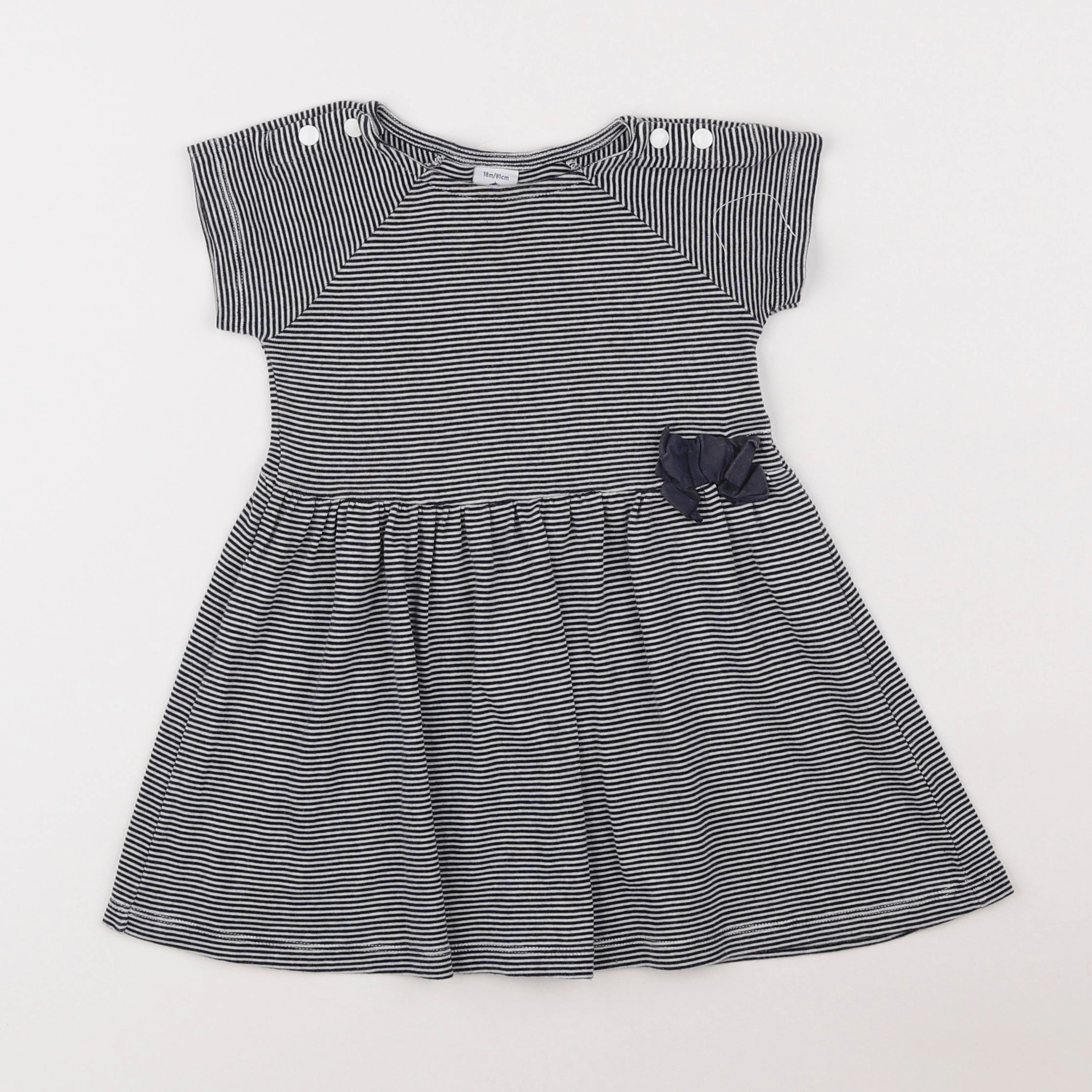 Petit Bateau - robe bleu - 18 mois