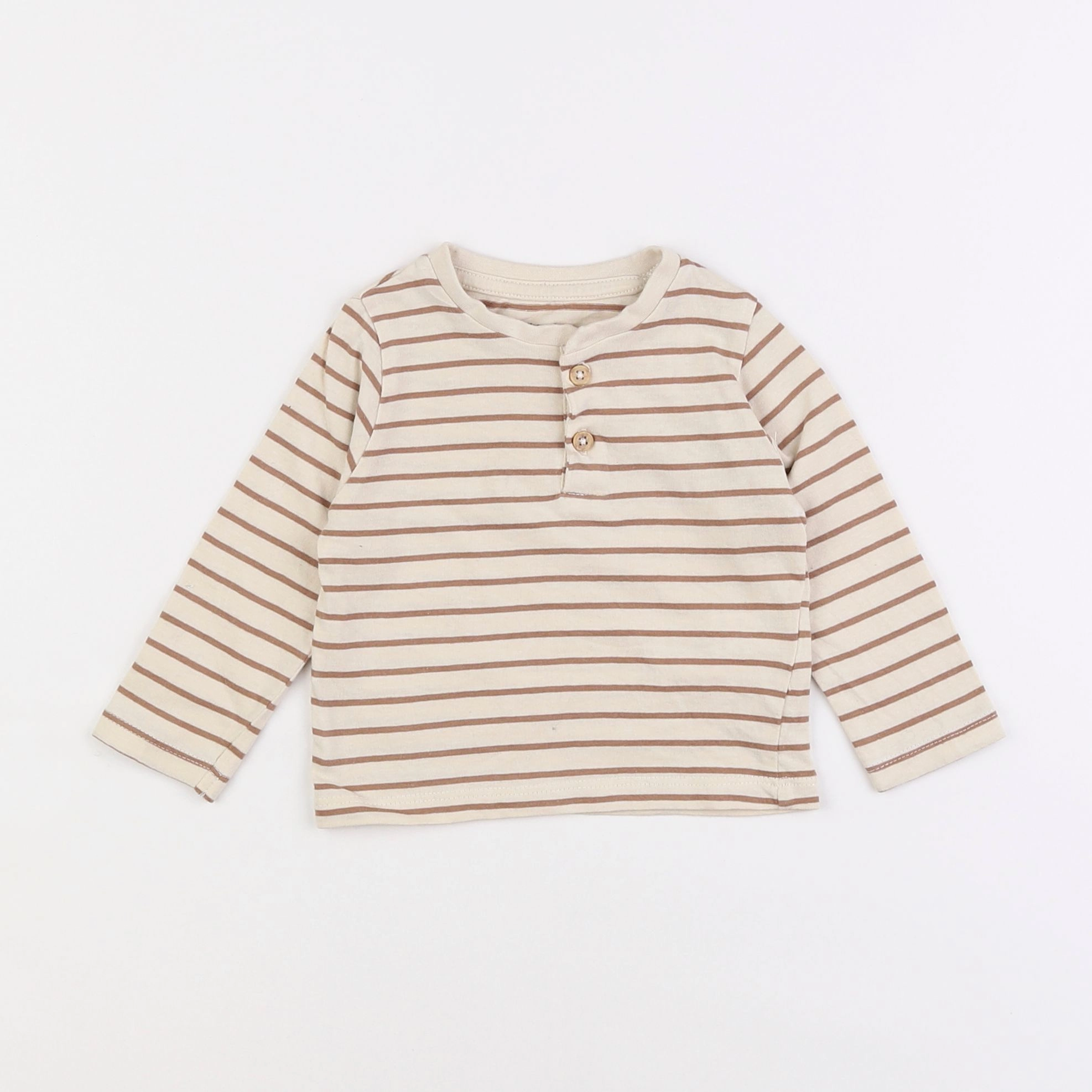 Vertbaudet - tee-shirt beige - 9 mois