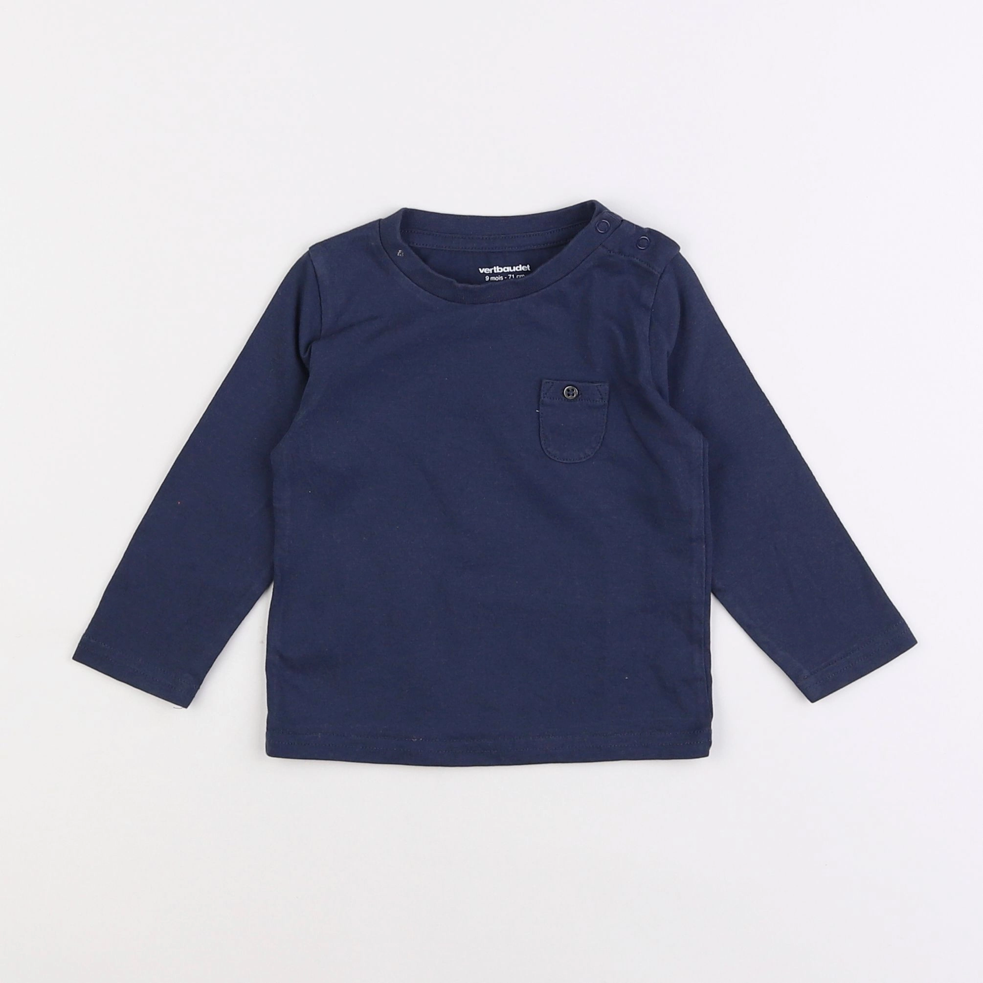 Vertbaudet - tee-shirt bleu - 9 mois