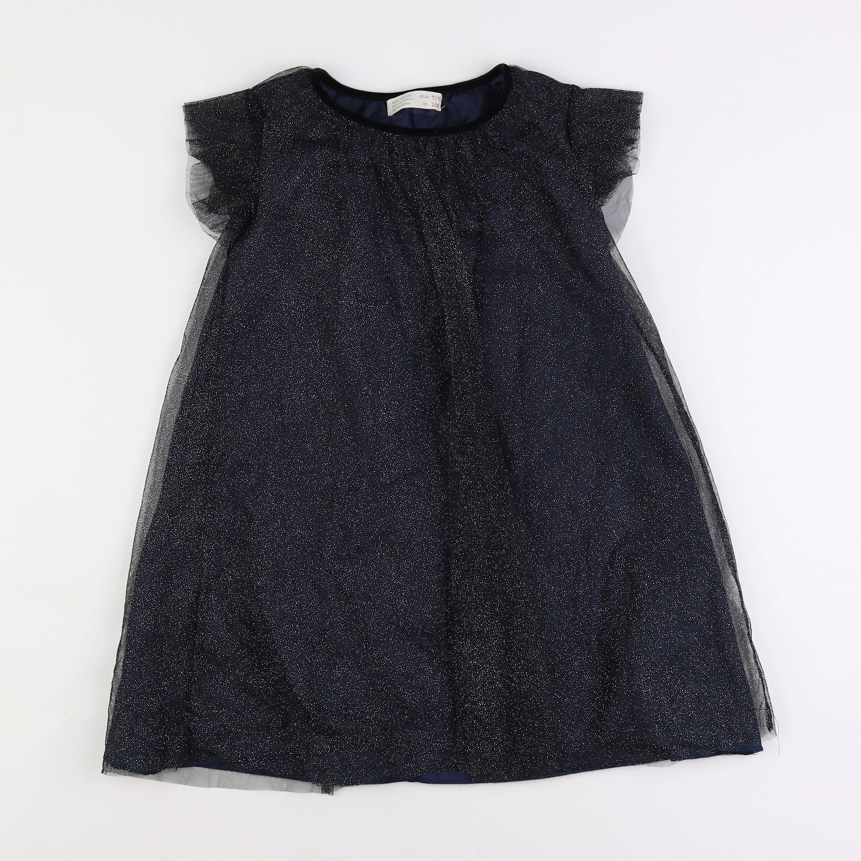 Zara - robe noir, argent - 7/8 ans