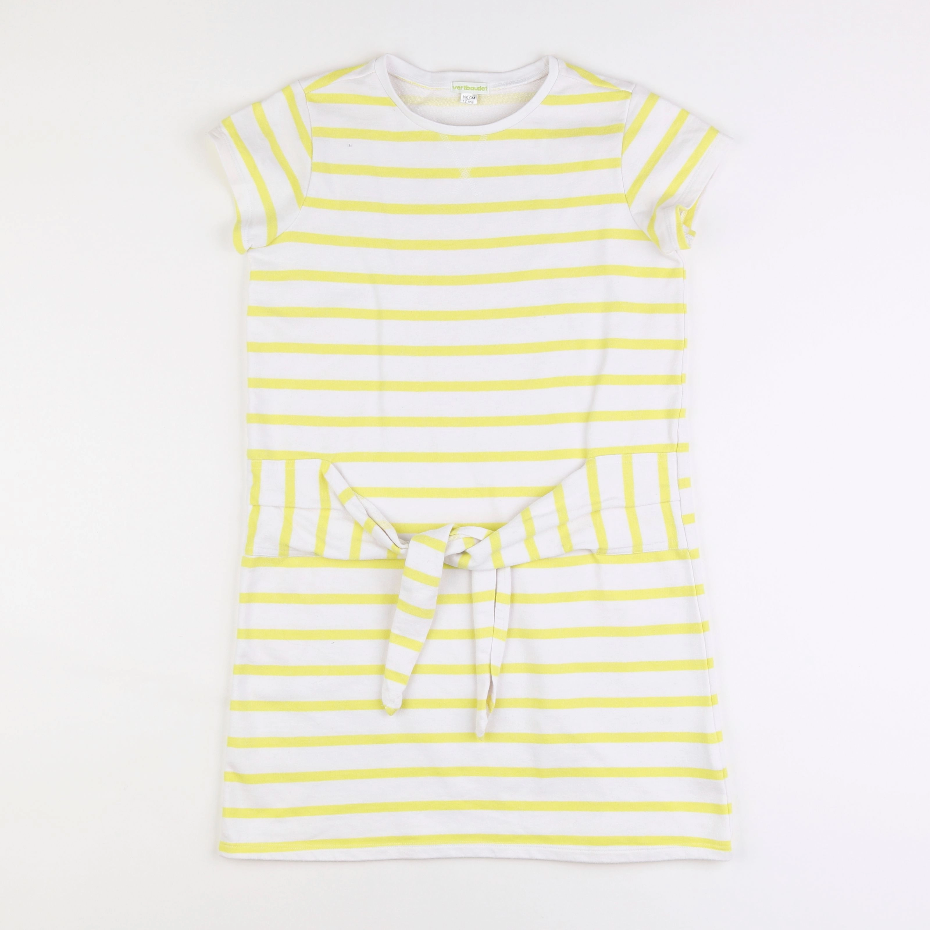 Vertbaudet - robe jaune, blanc - 12 ans