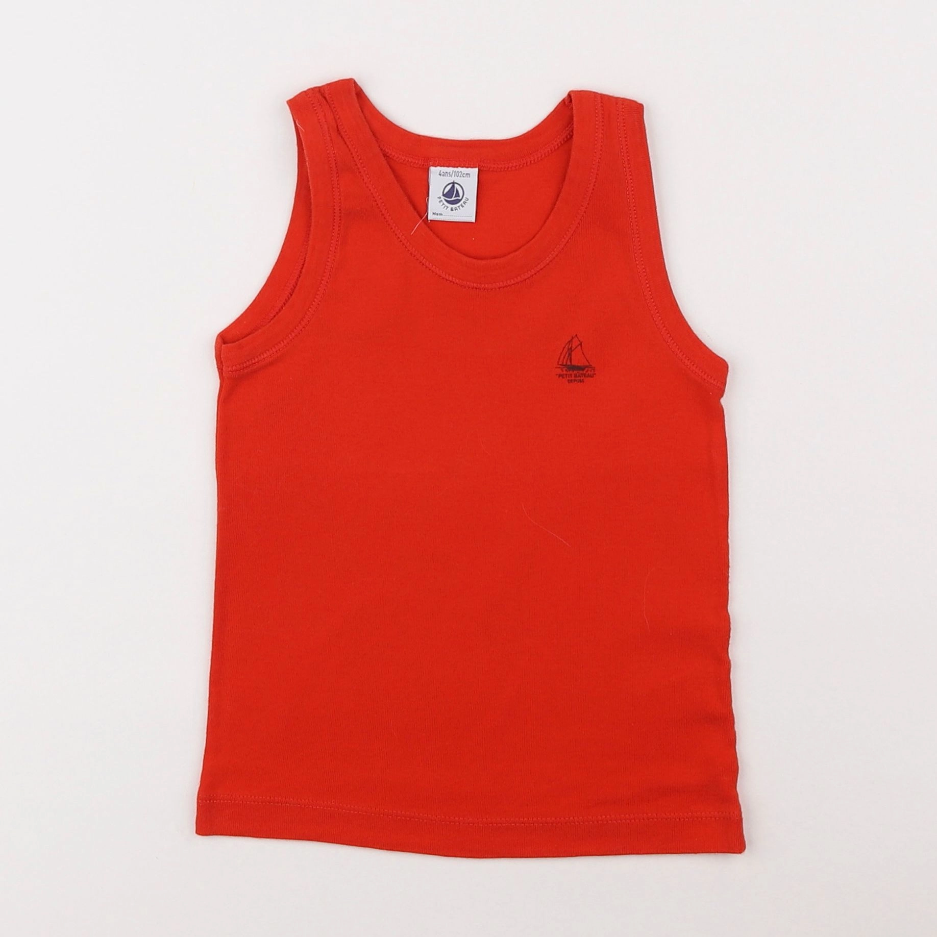 Petit Bateau - maillot de corps rouge - 4 ans