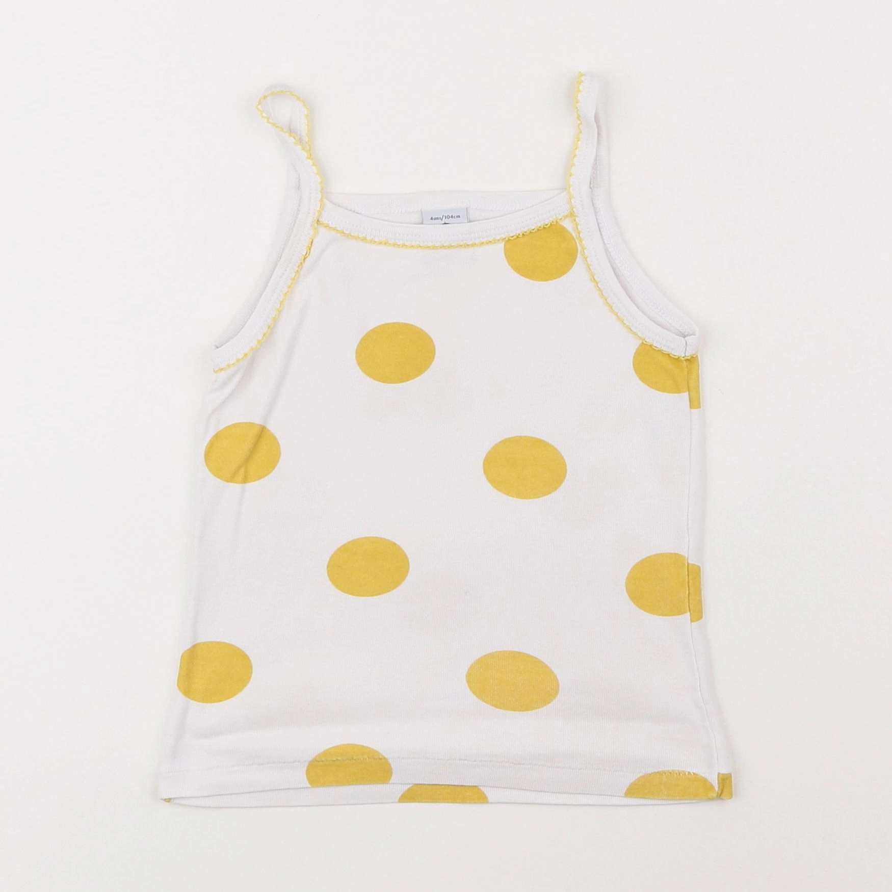 Petit Bateau - maillot de corps blanc, jaune - 4 ans