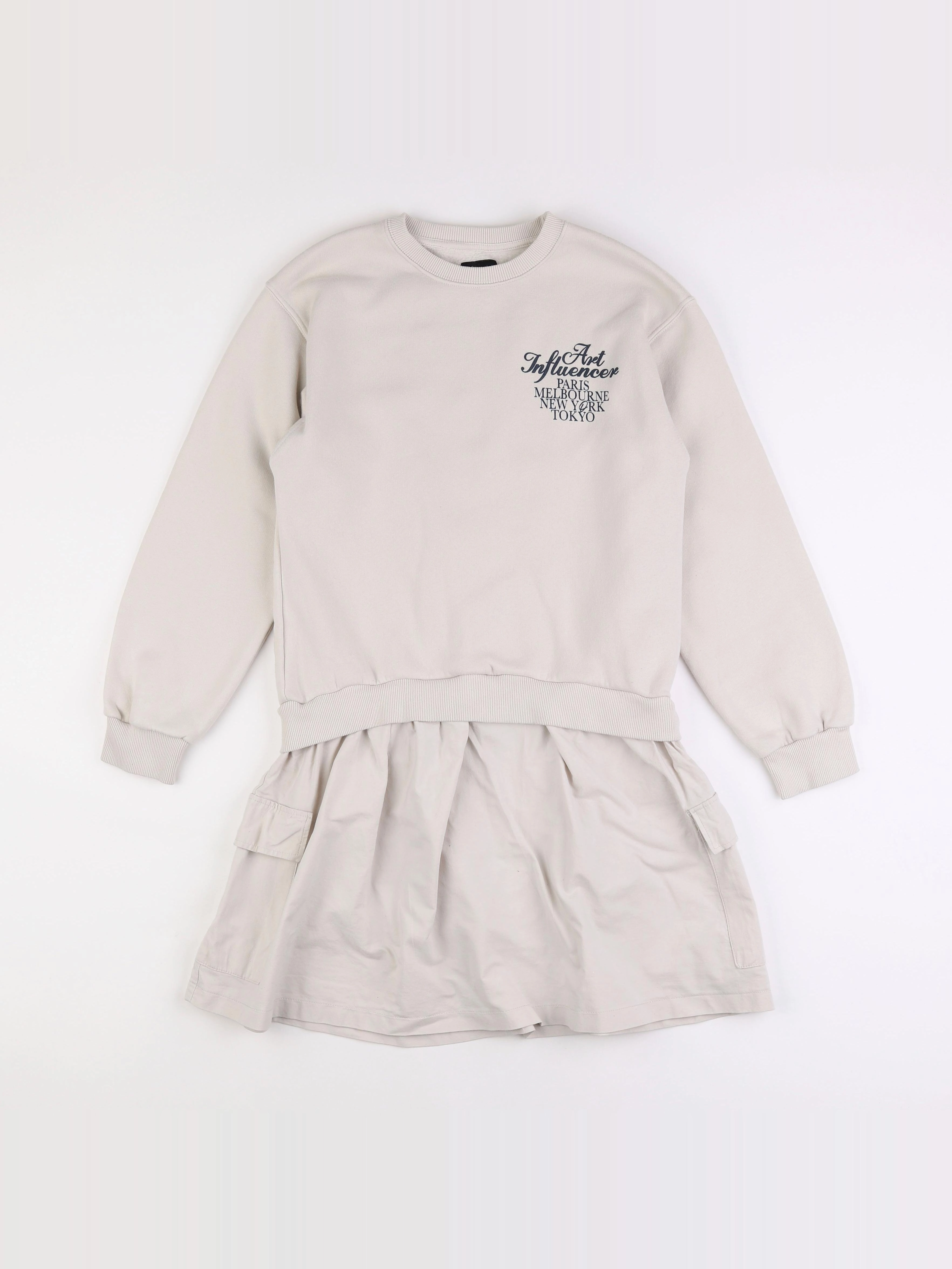 Zara - robe imprimé au dos beige - 11/12 ans