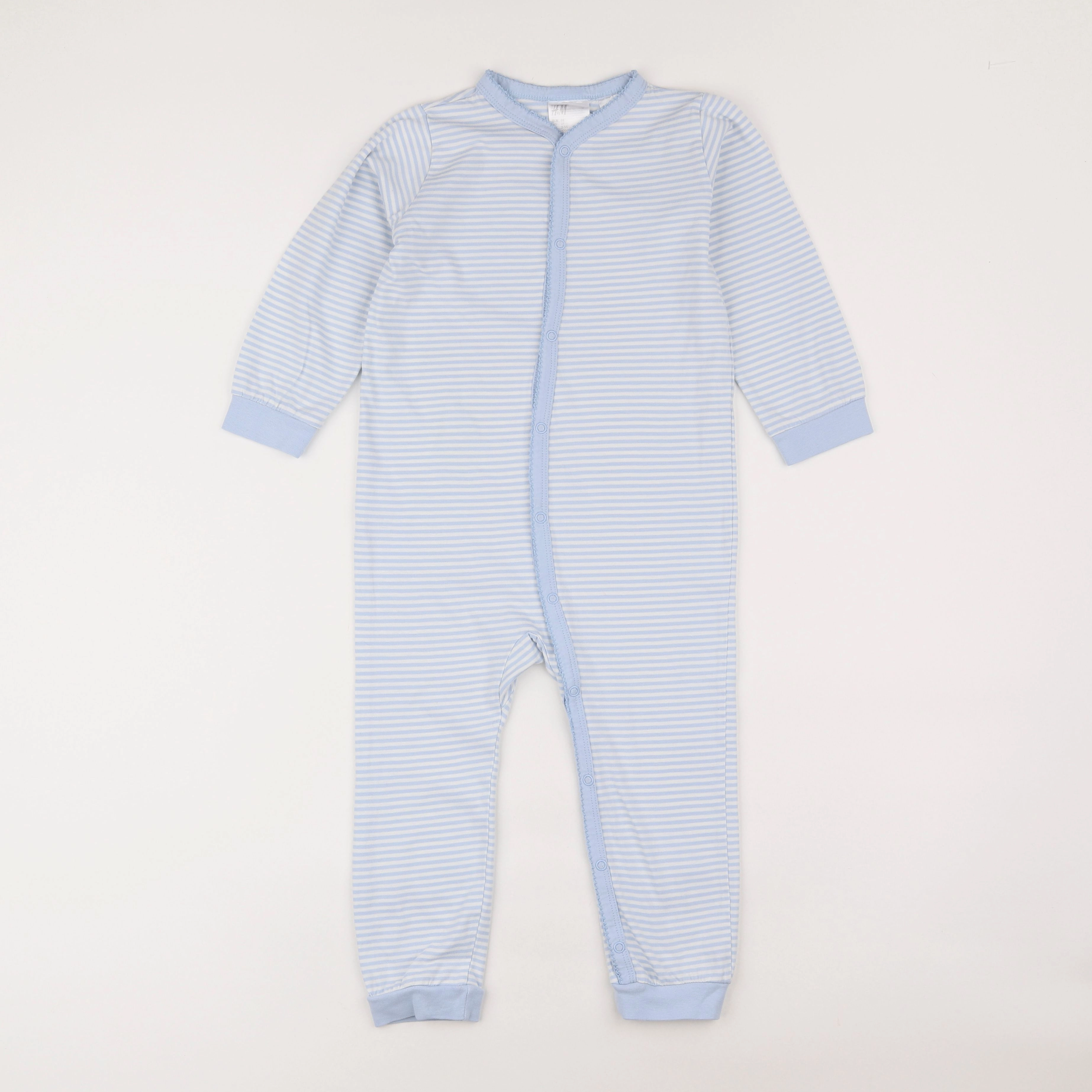 H&M - pyjama coton bleu, blanc - 2/3 ans