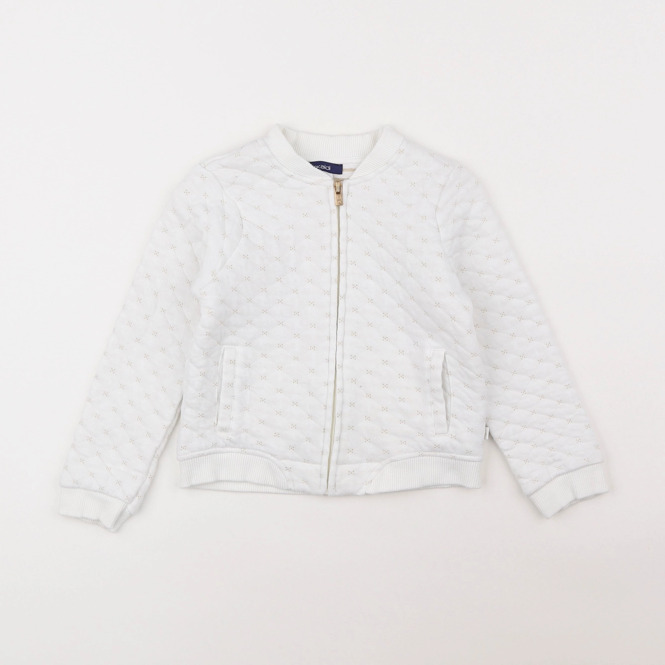 Okaidi - sweat blanc, or - 4 ans