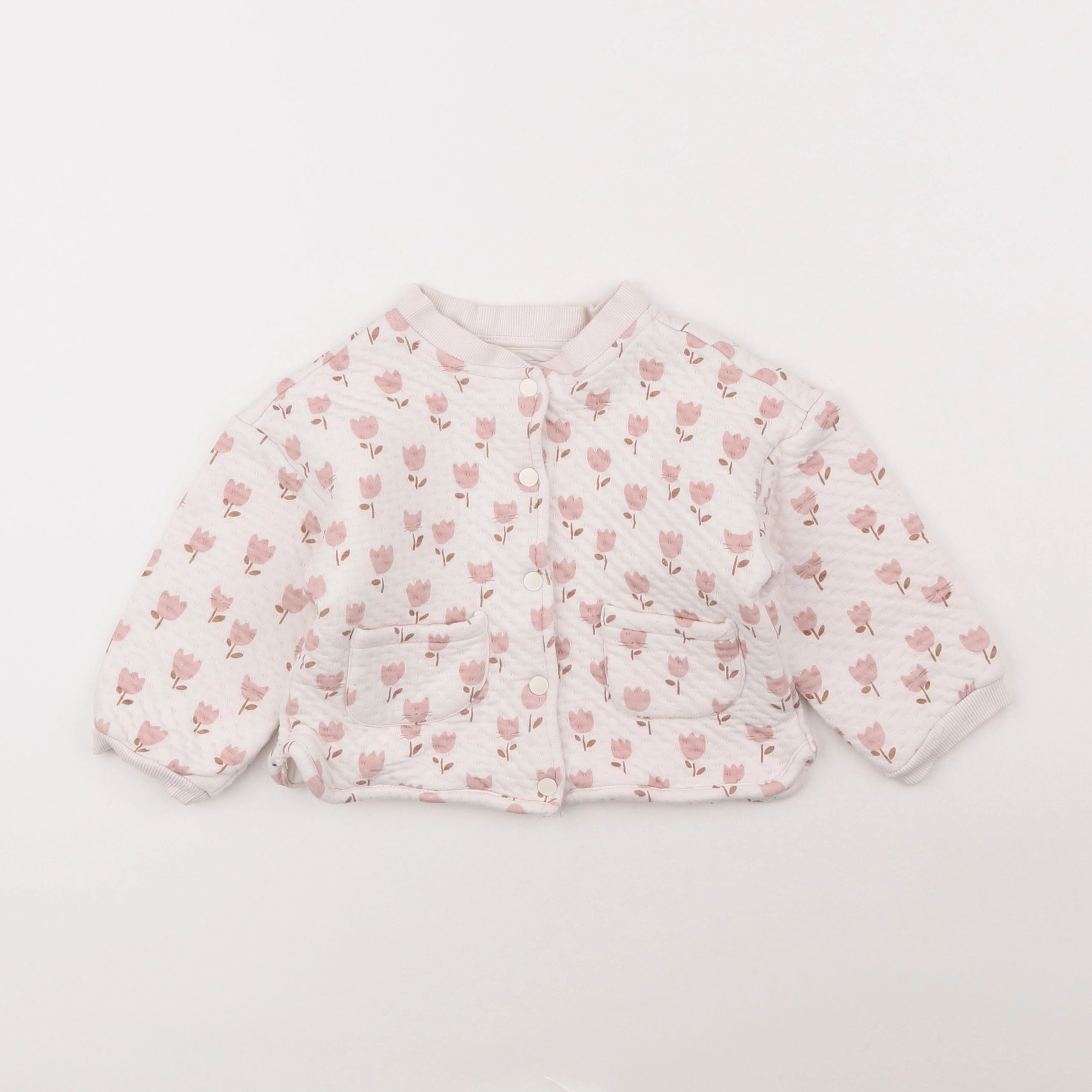 La Redoute - sweat blanc, rose - 3 ans