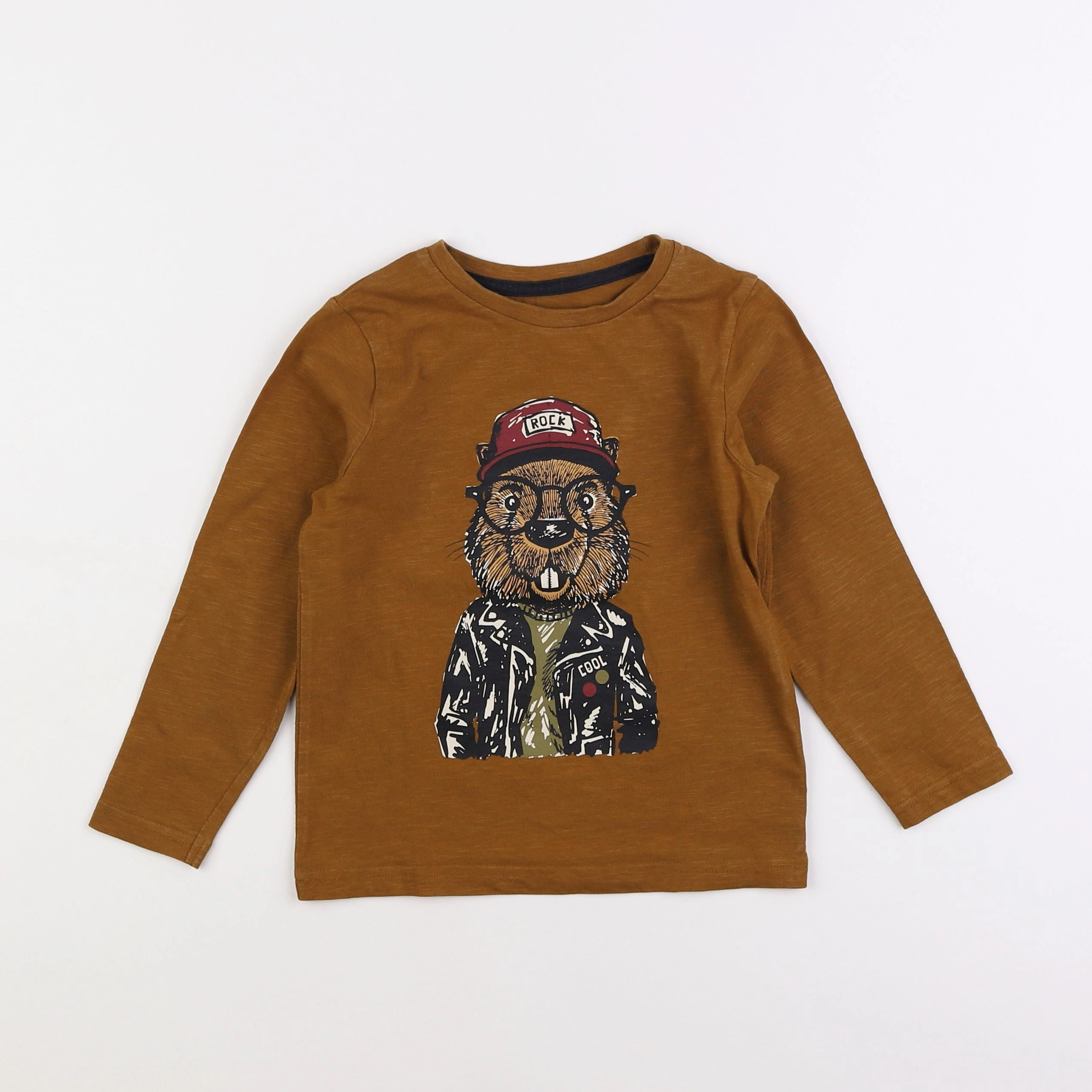 Vertbaudet - tee-shirt marron - 5 ans